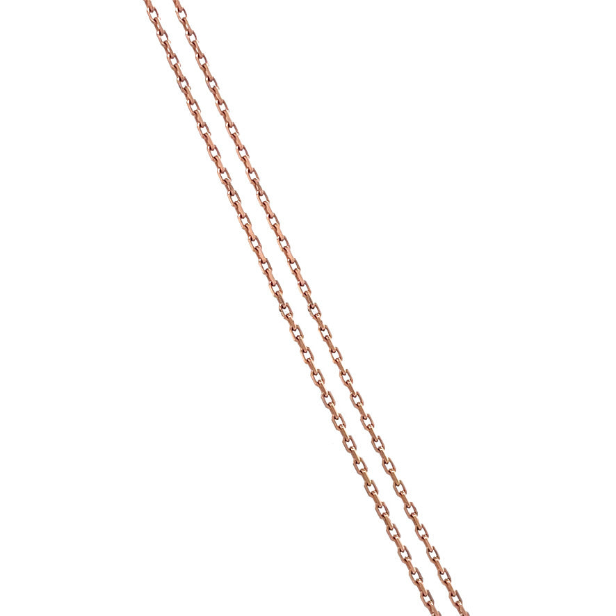 Rose-gold vintage necklace with garnet and diamond pendant 18 kt