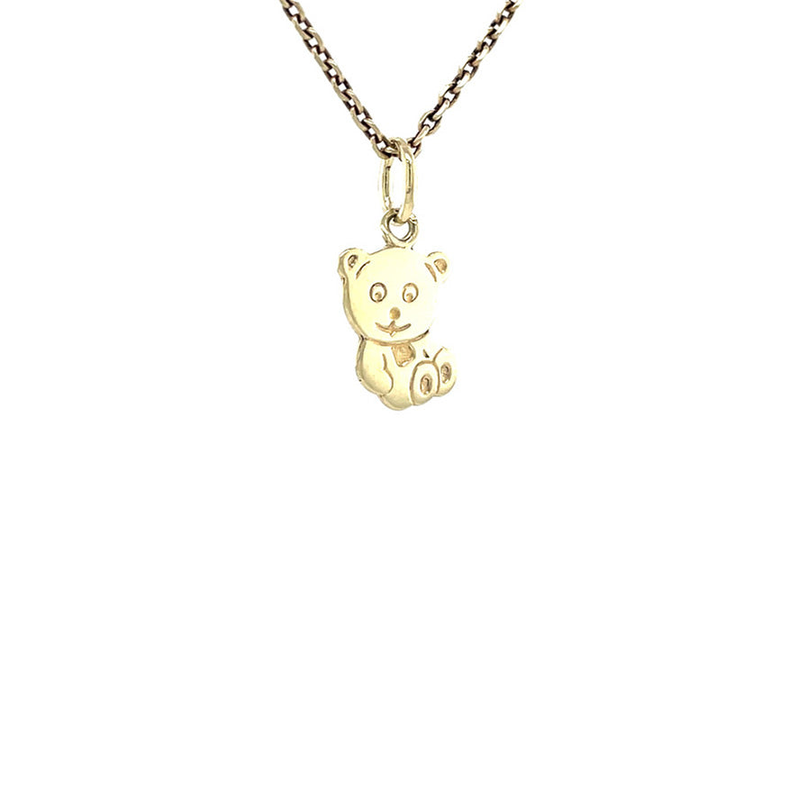 Golden vintage bear pendant 14 kt