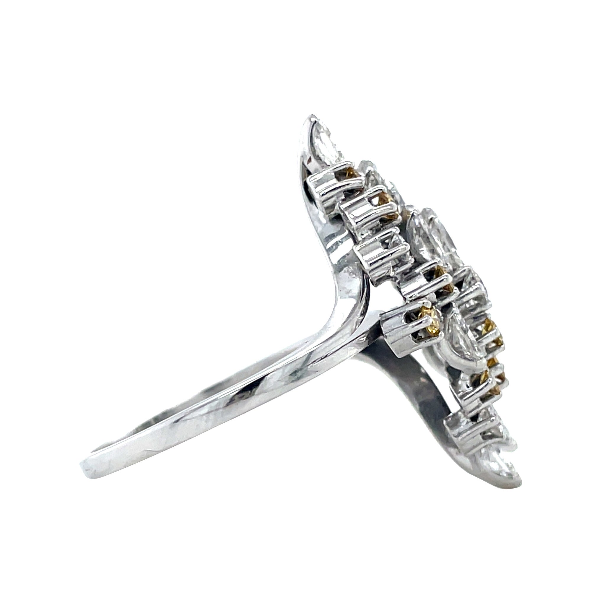 Witgouden vintage ring met diamant 14 krt