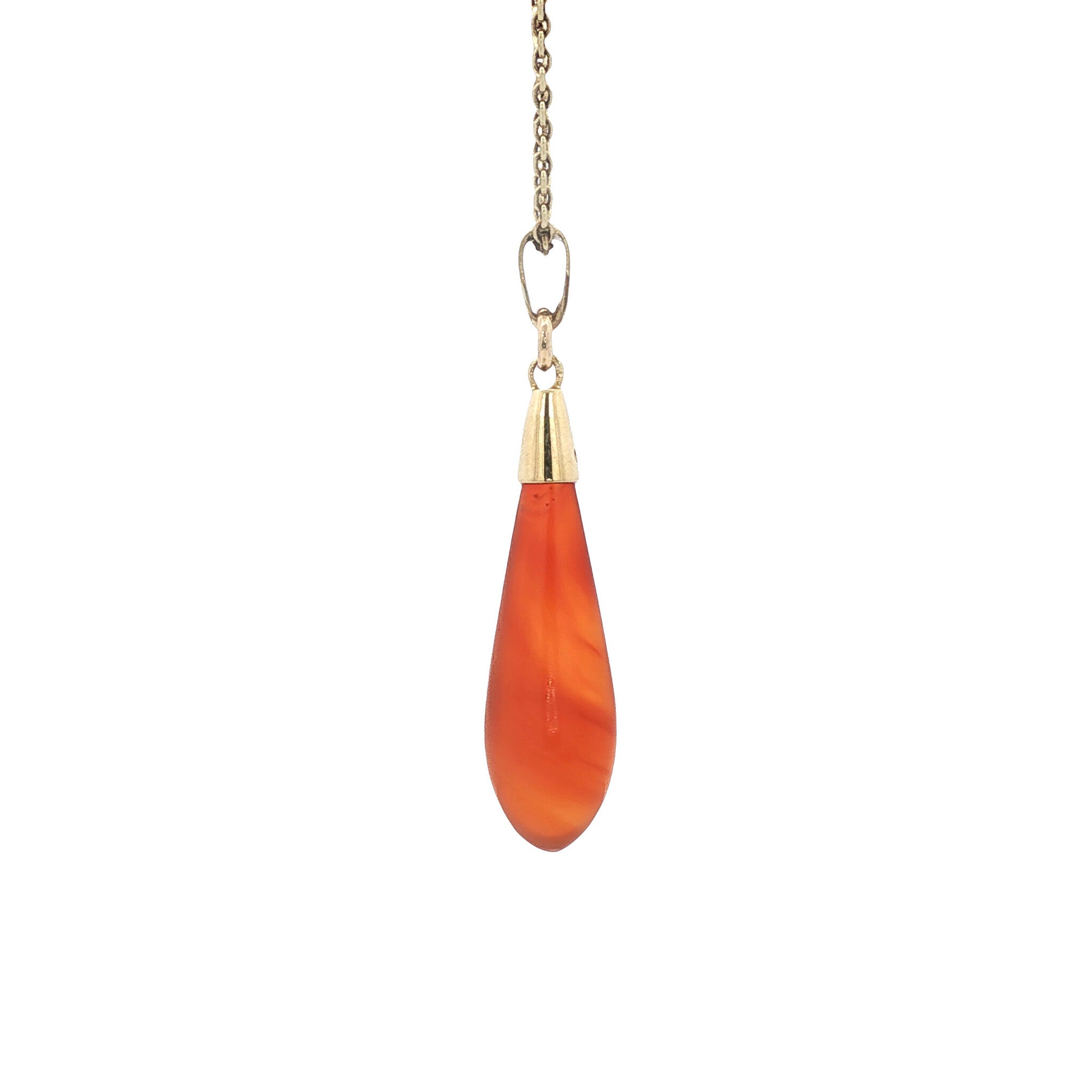 Gold pendant with striped agate 14 kt