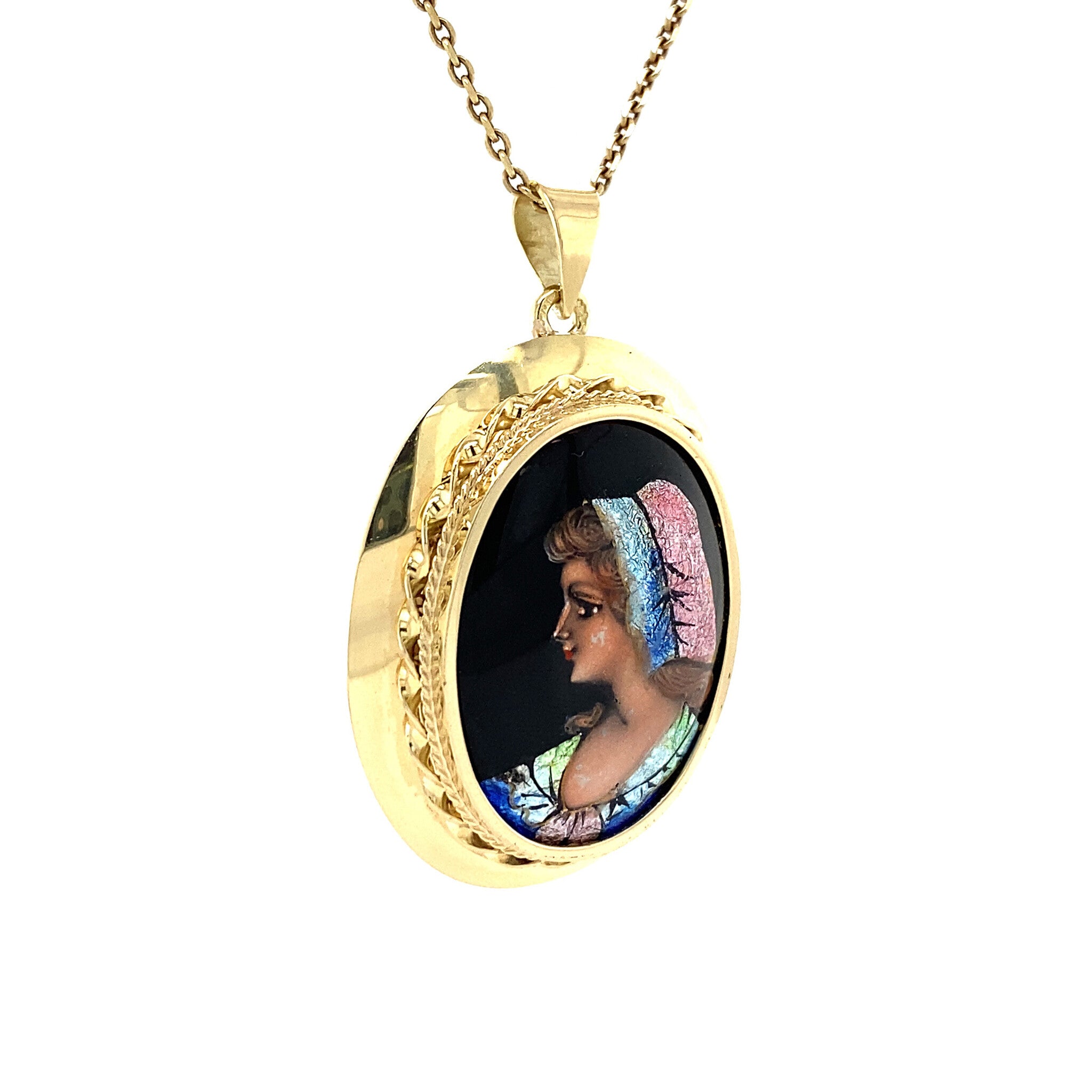 Gouden hanger met limoges 14 krt