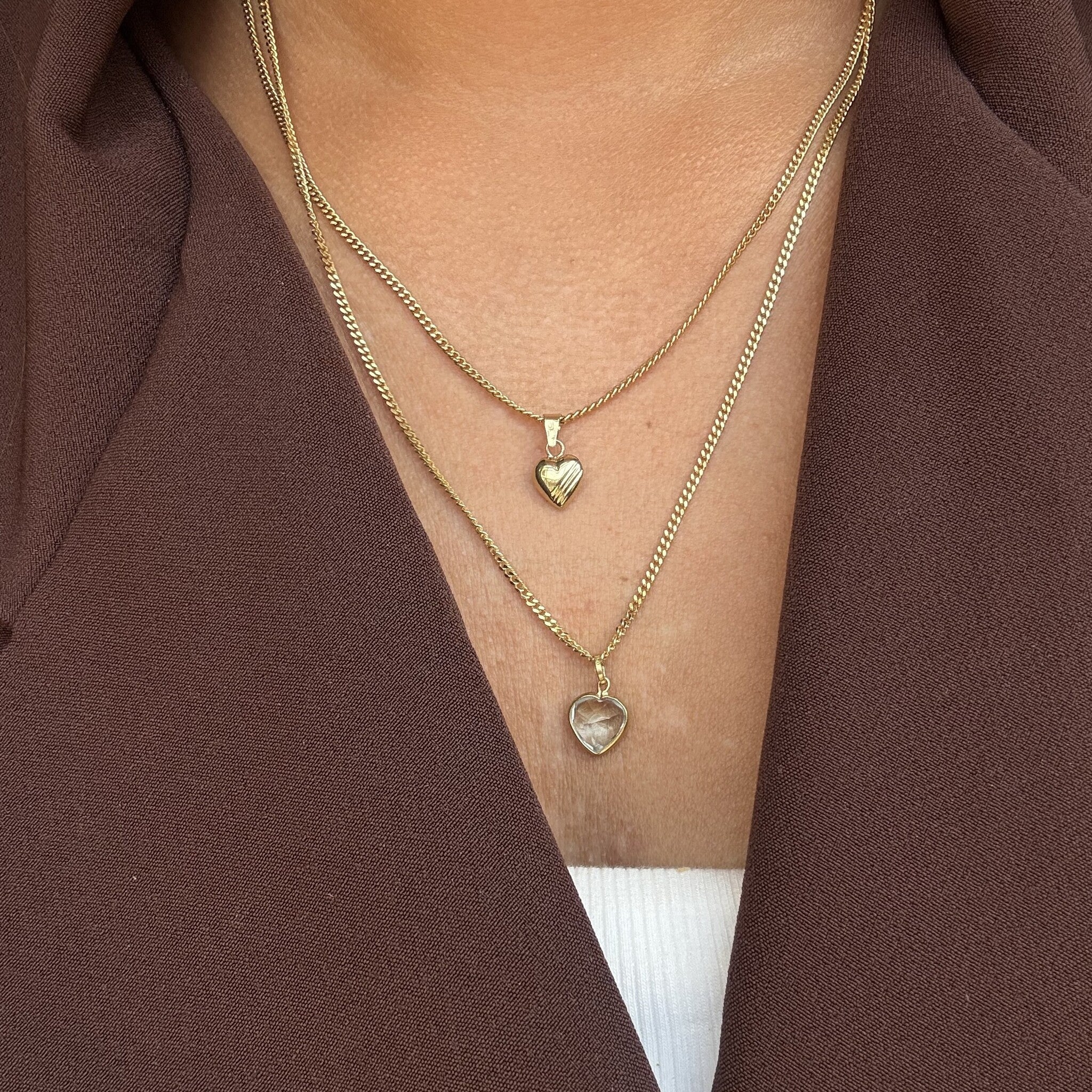 Gold vintage heart pendant 14 kt