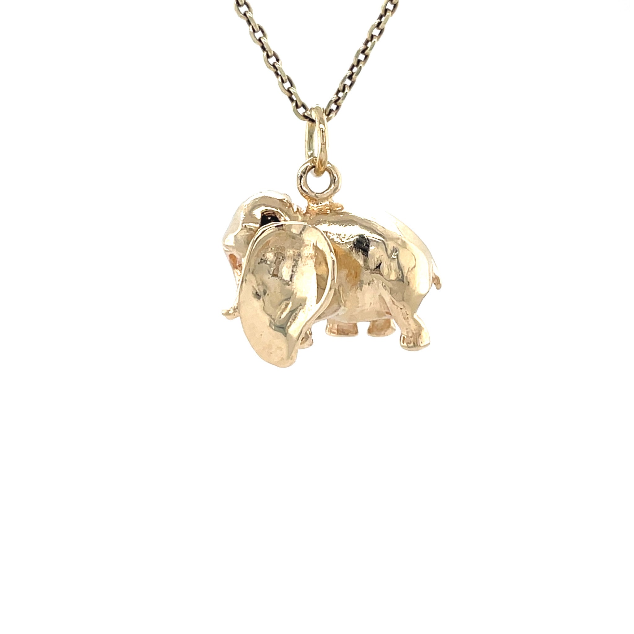 Vintage gold elephant pendant 14 kt