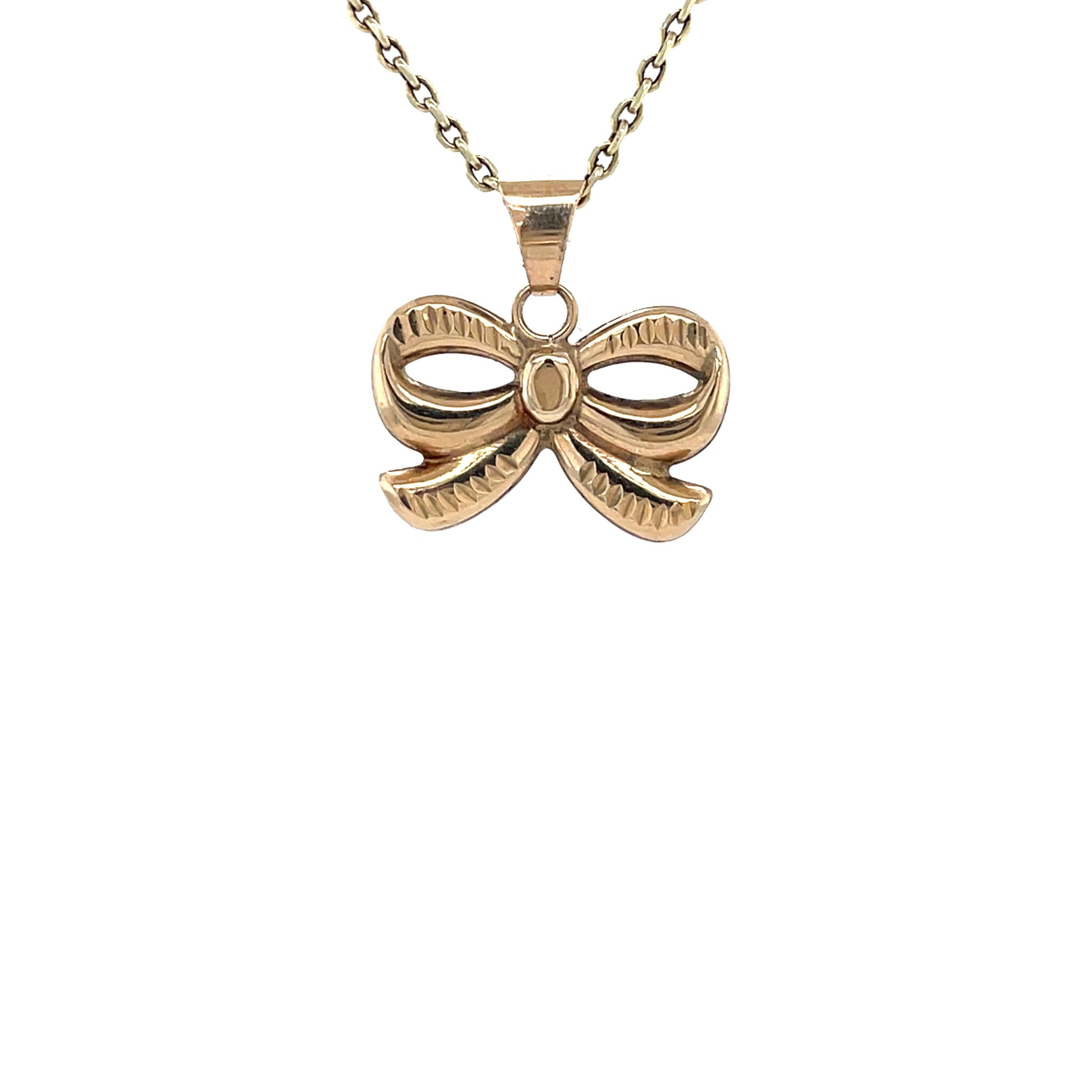 9 kt bow pendant