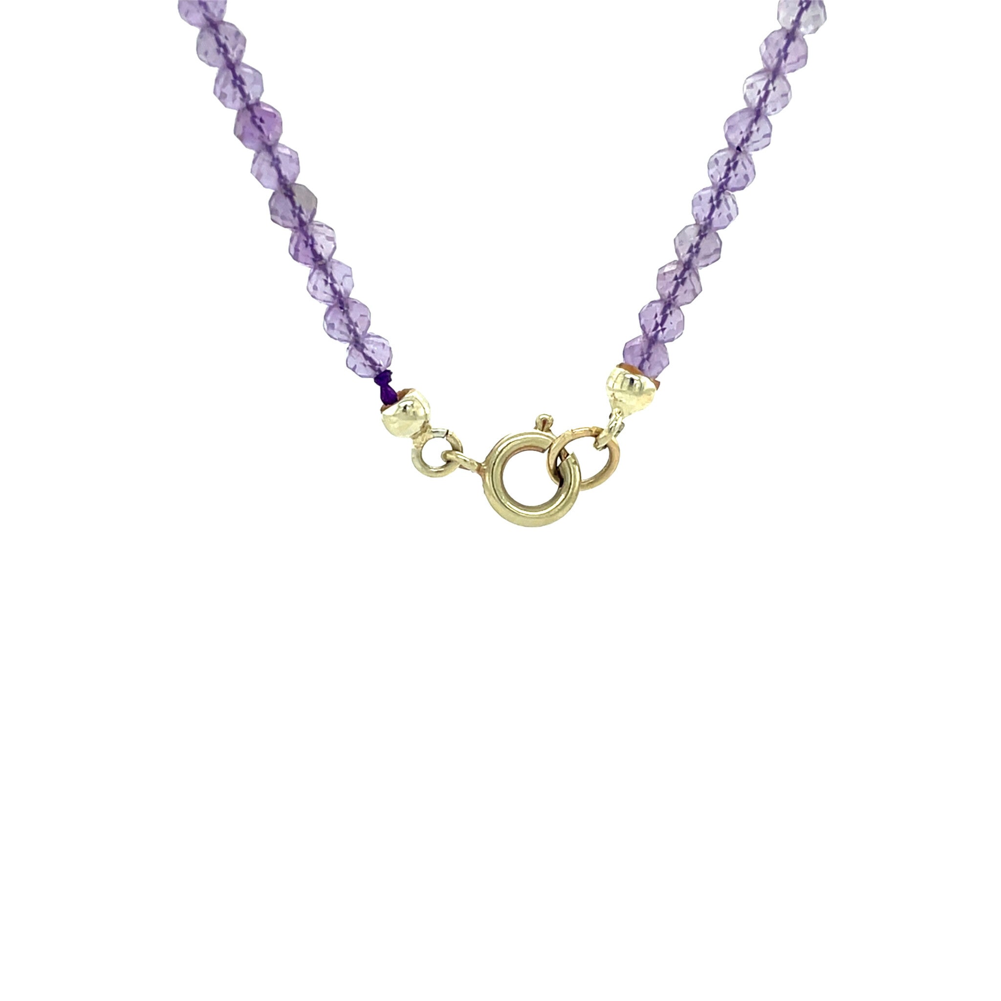 Vintage amethist collier met gouden sluiting 14 kt