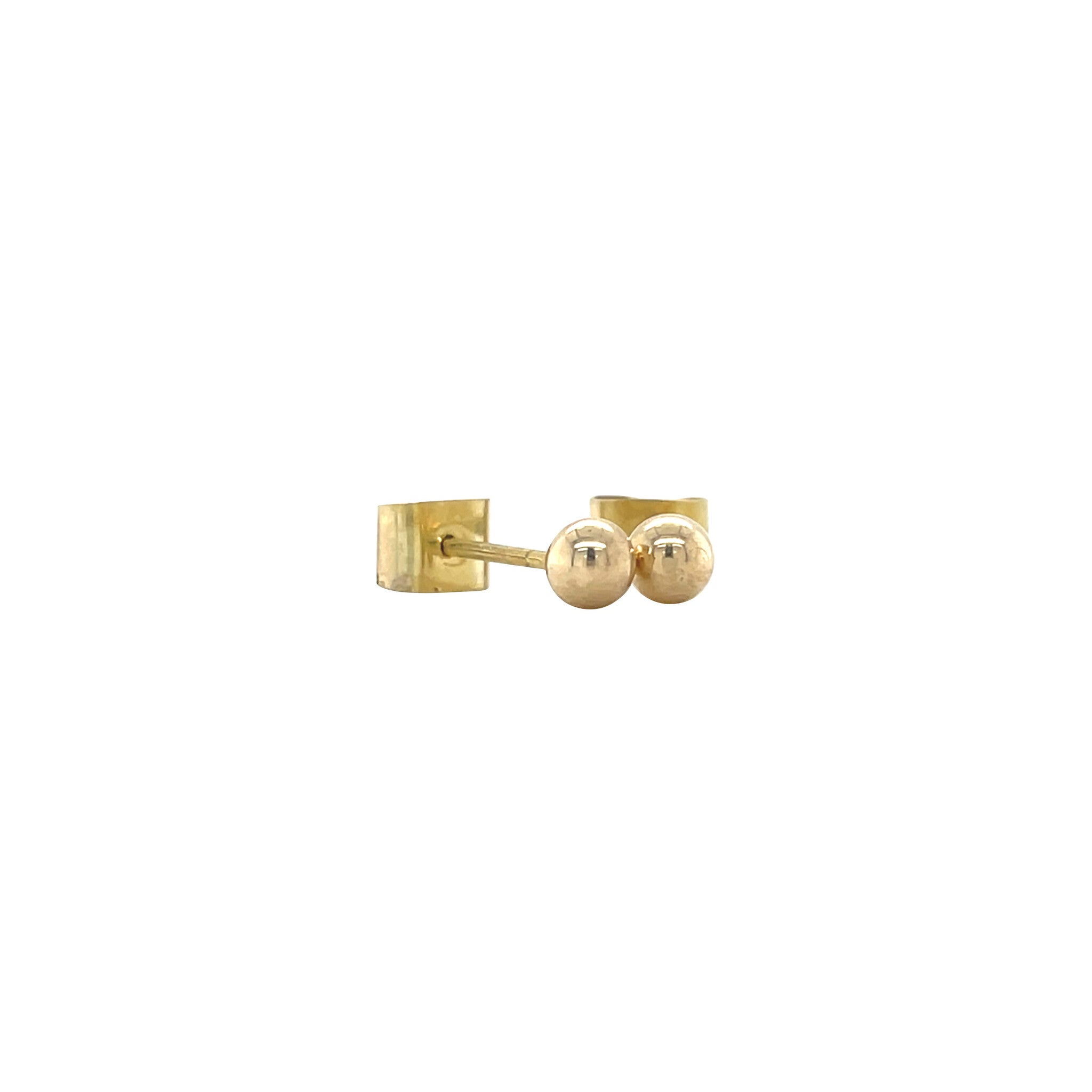Golden vintage ball stud earrings 14 kt