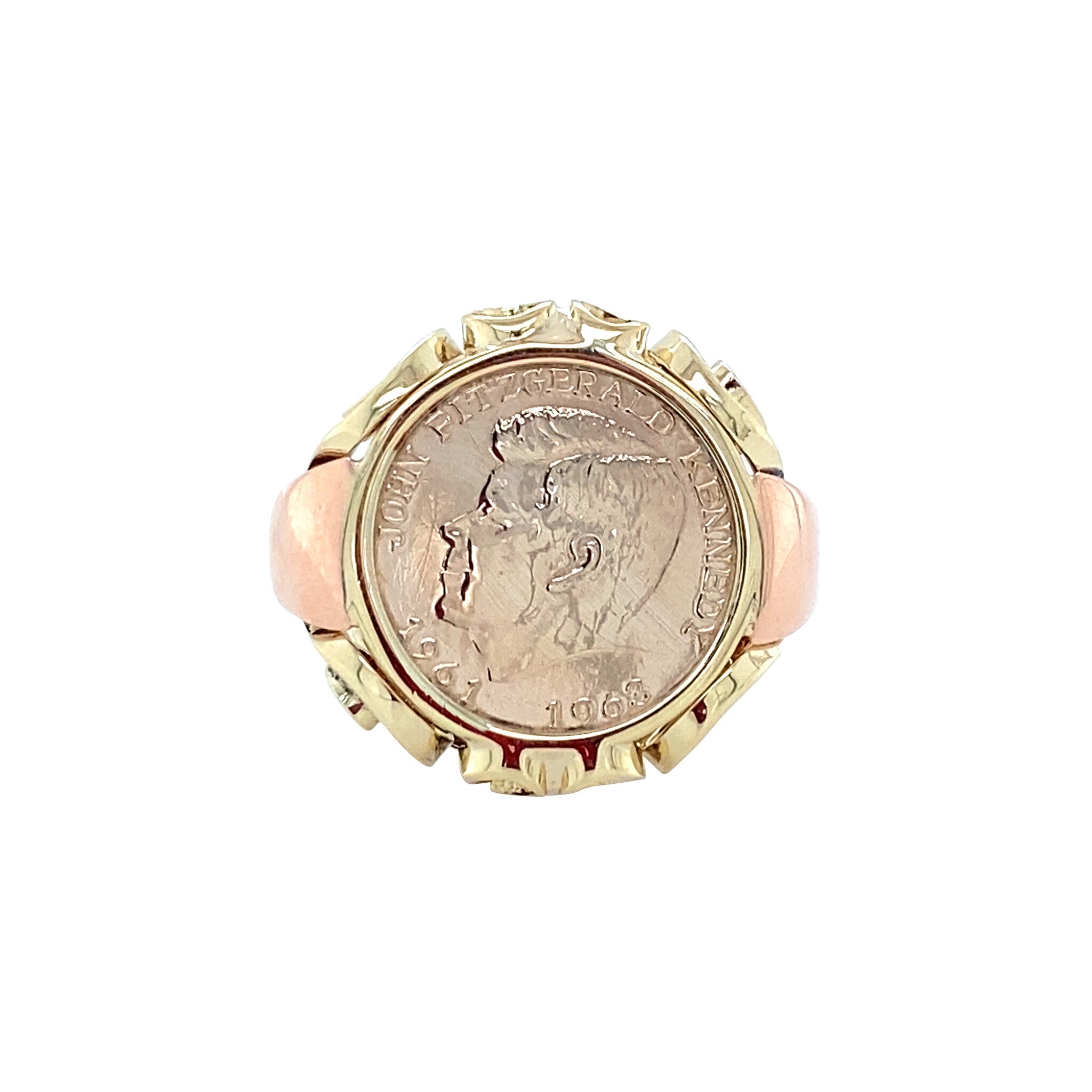 Gouden vintage munt ring 14 krt