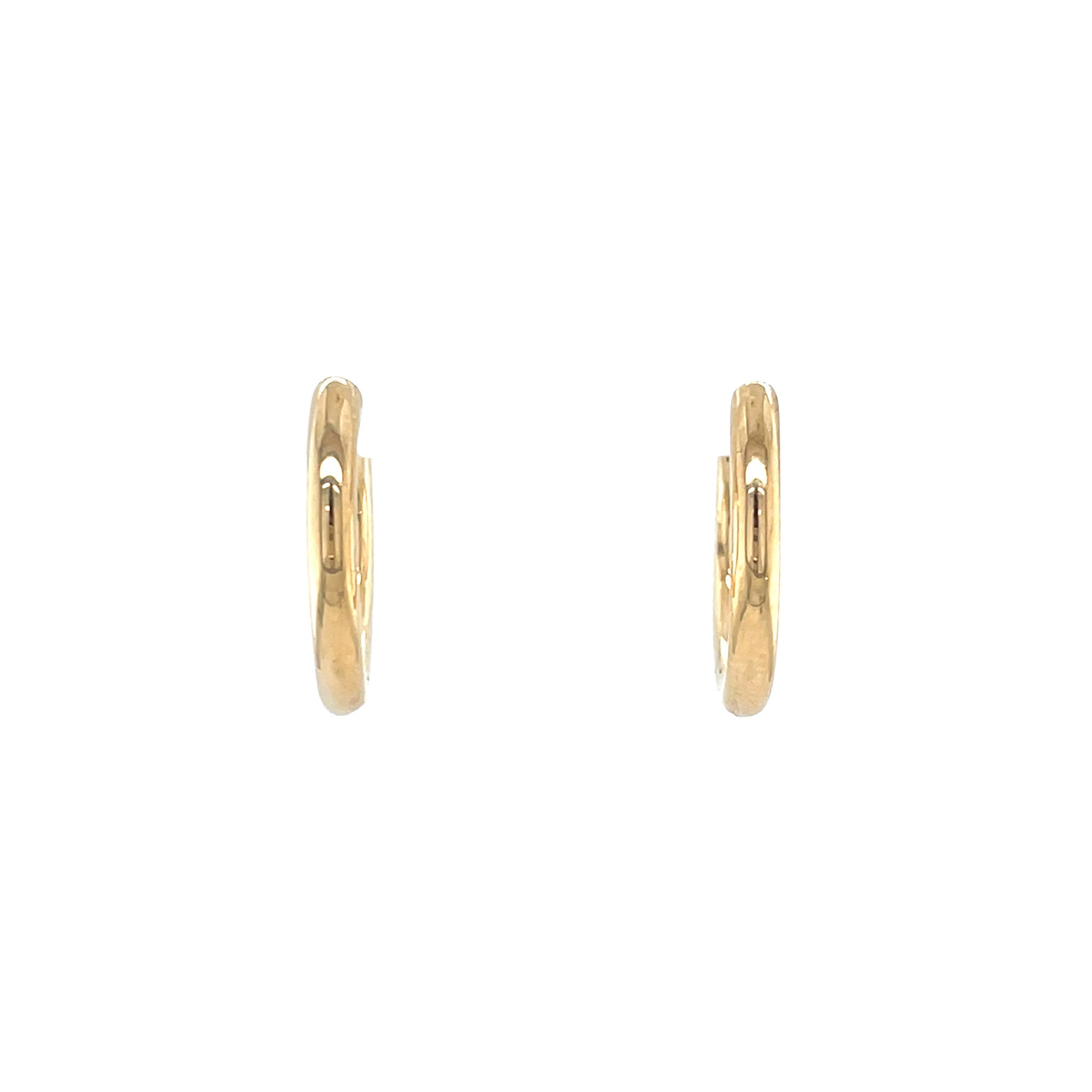 Gouden vintage gladde oorringen 18 krt
