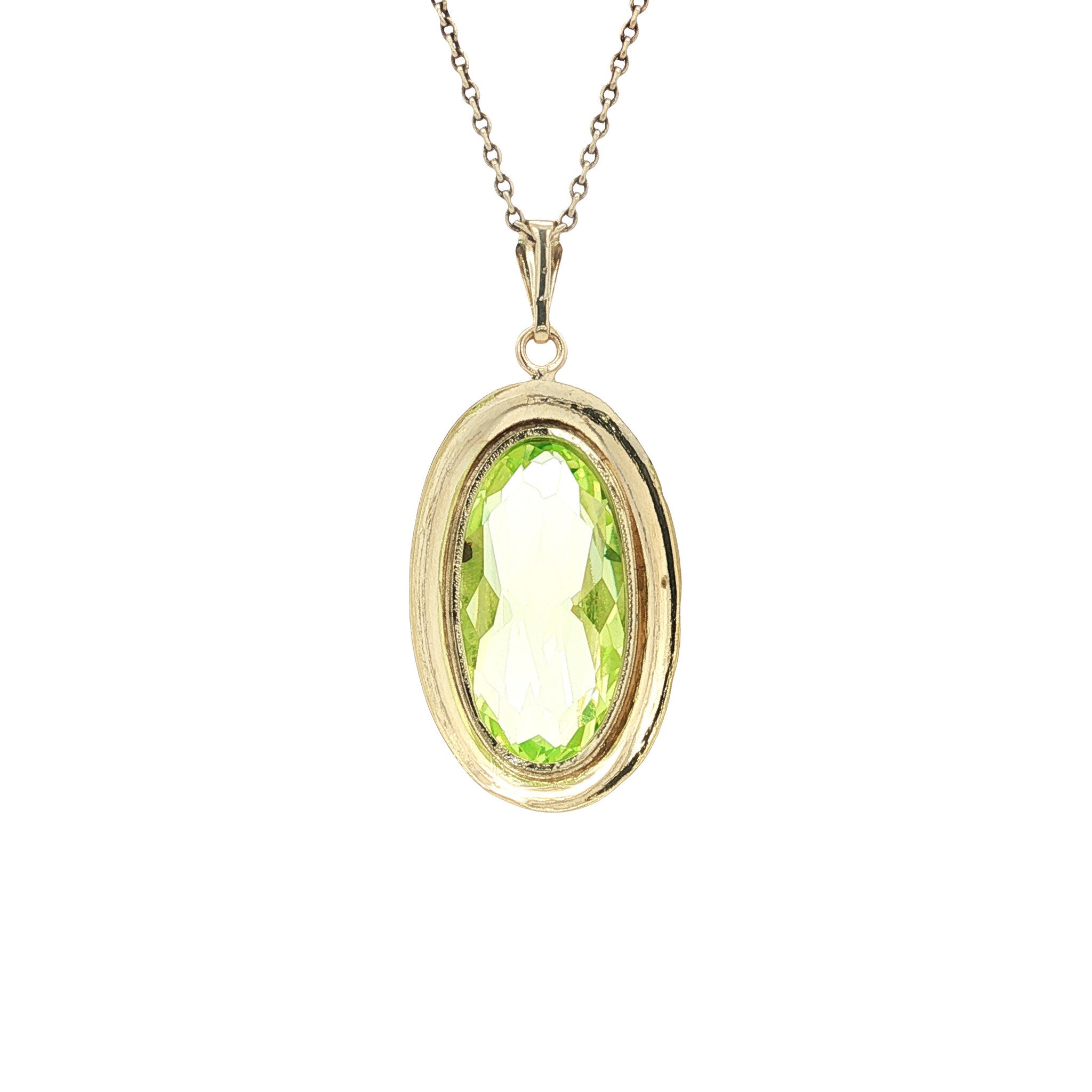 Gouden vintage hanger met spinel 14 kt