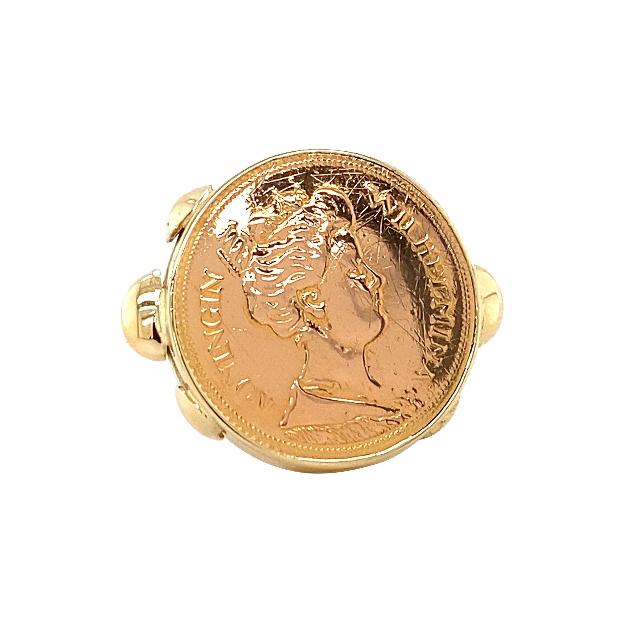 14 kt gold vintage coin ring