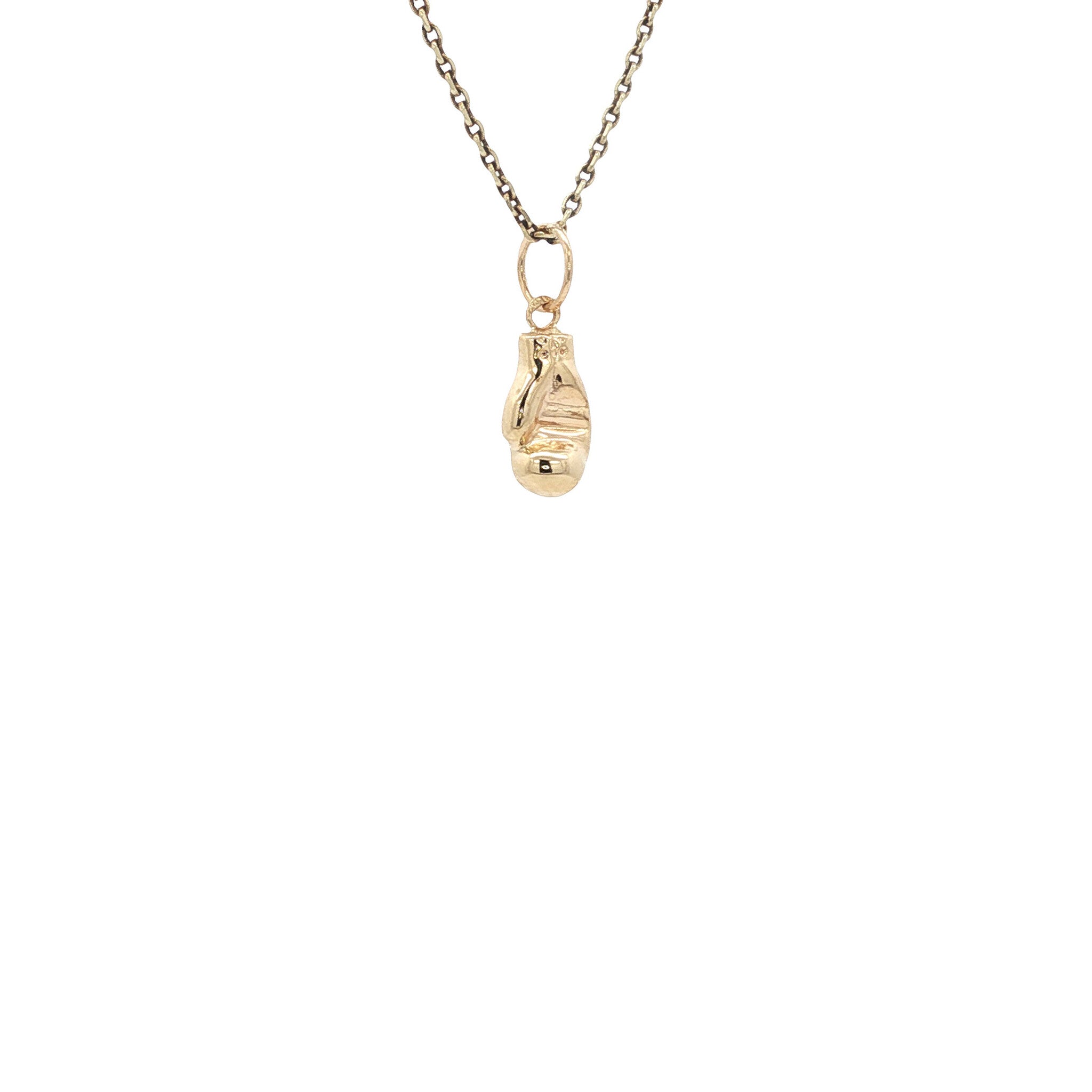 Gold vintage boxing glove pendant 14 kt