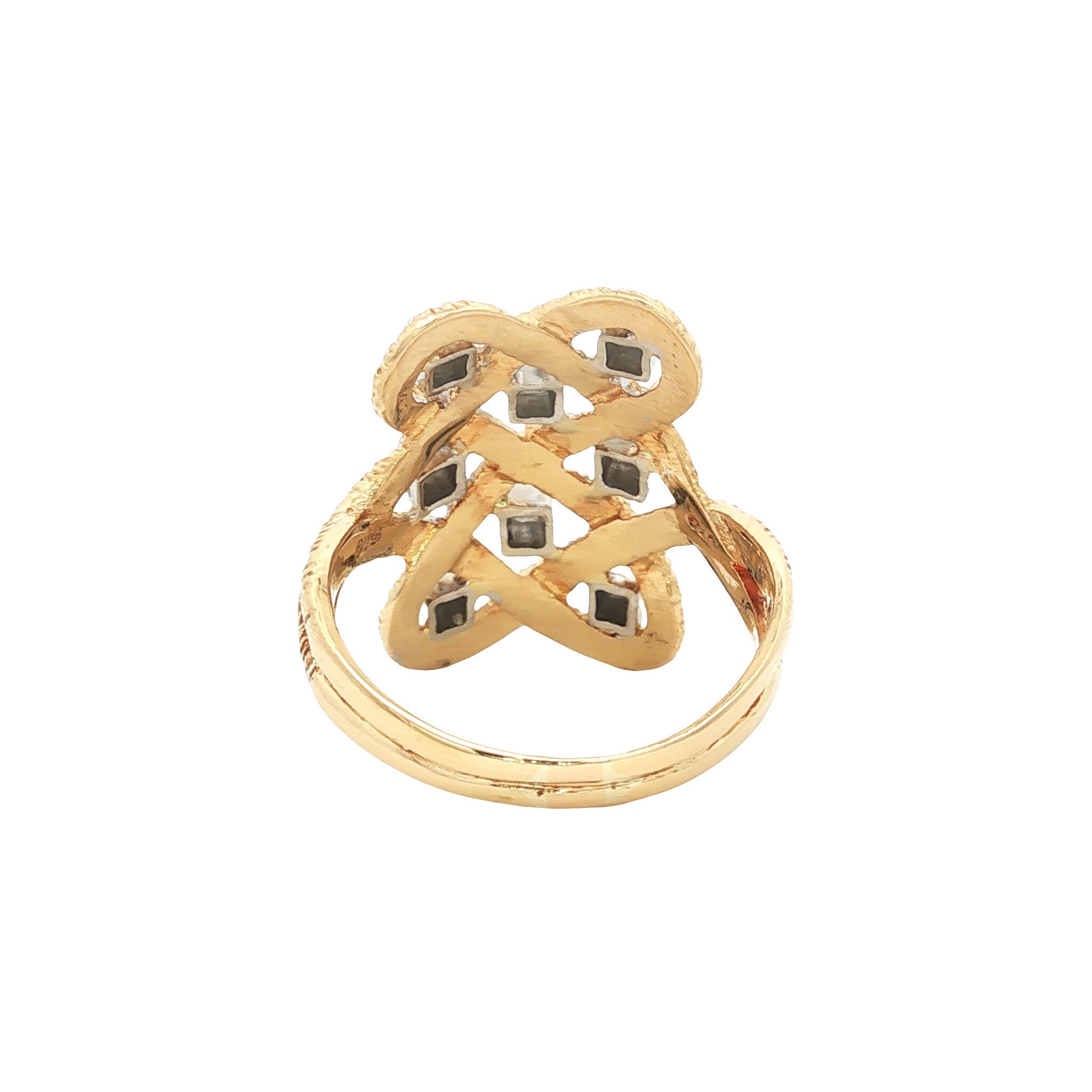 Gouden vintage ring met diamant 18 kt