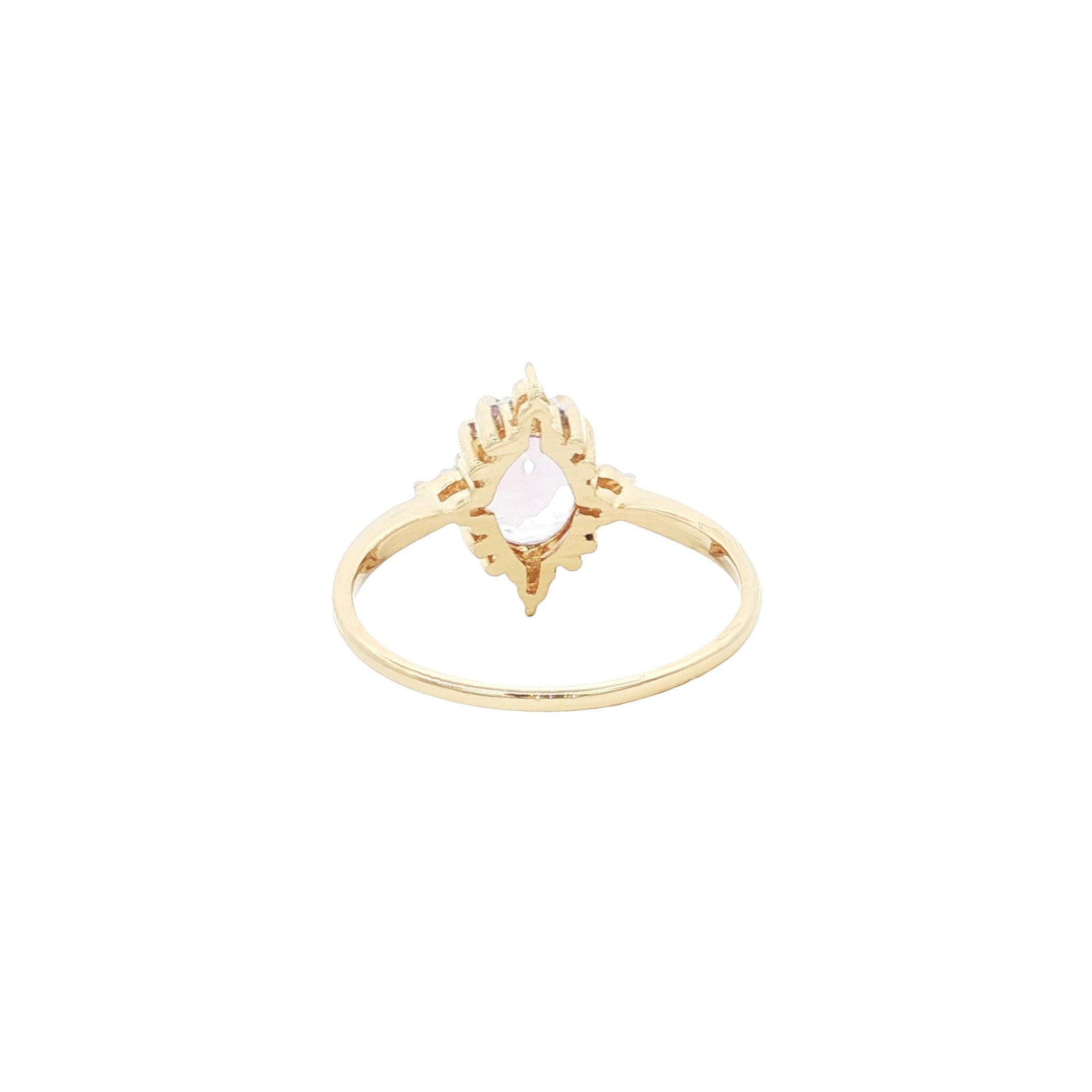 Ring met amethist en diamant 9 kt