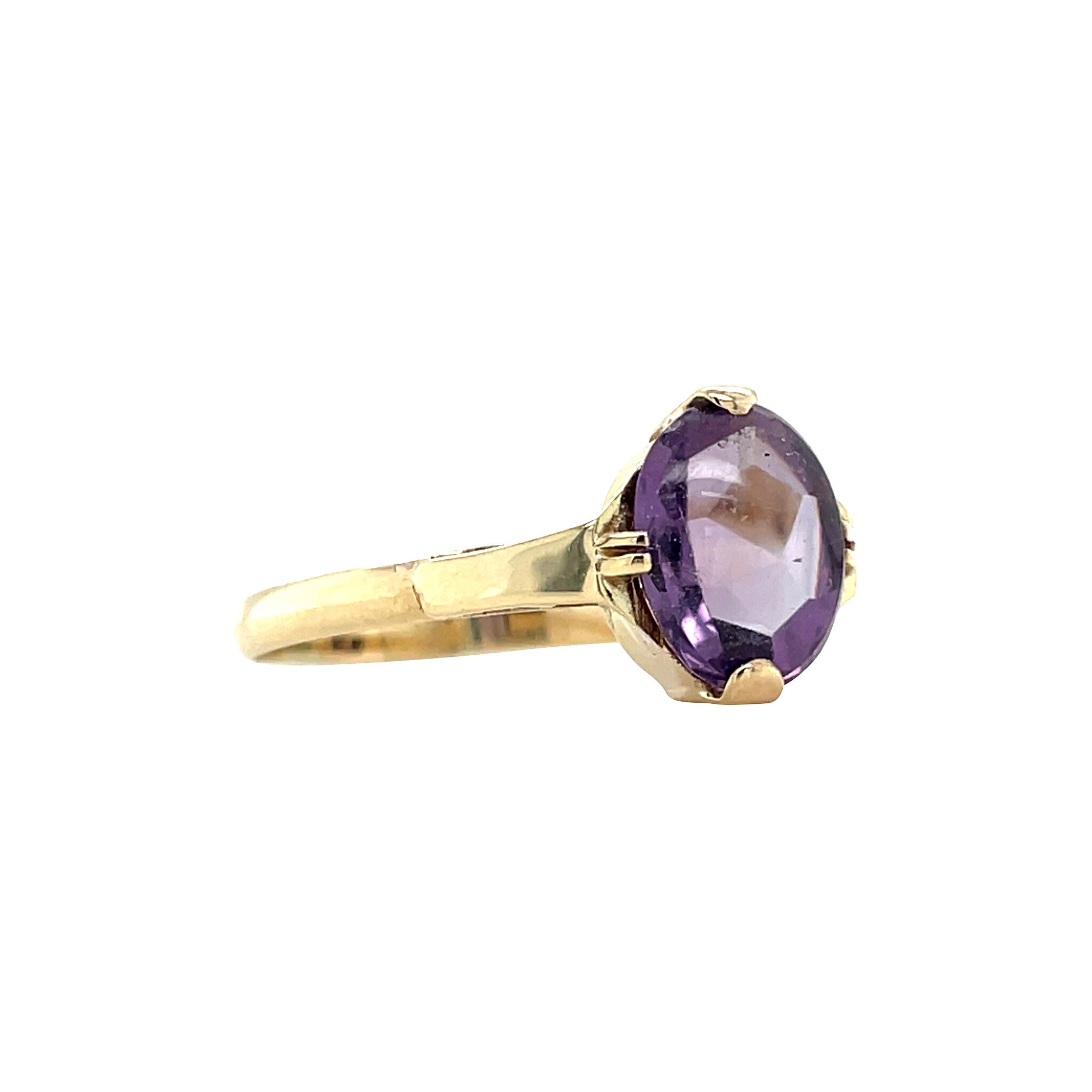 Vintage ring with amethyst 12 kt