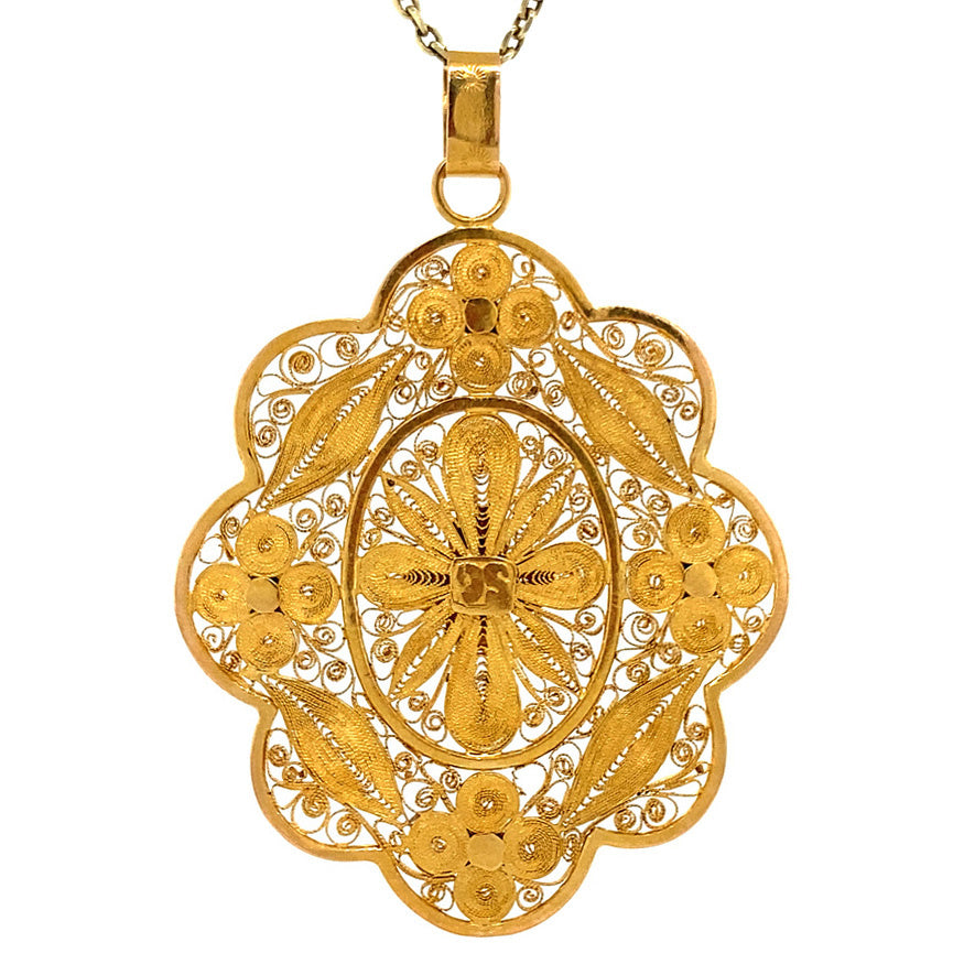 Gold pendant filigree 20 krt