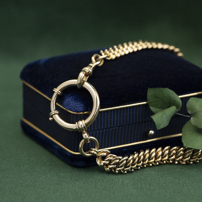 Vintage gouden fantasie armband 14 krt