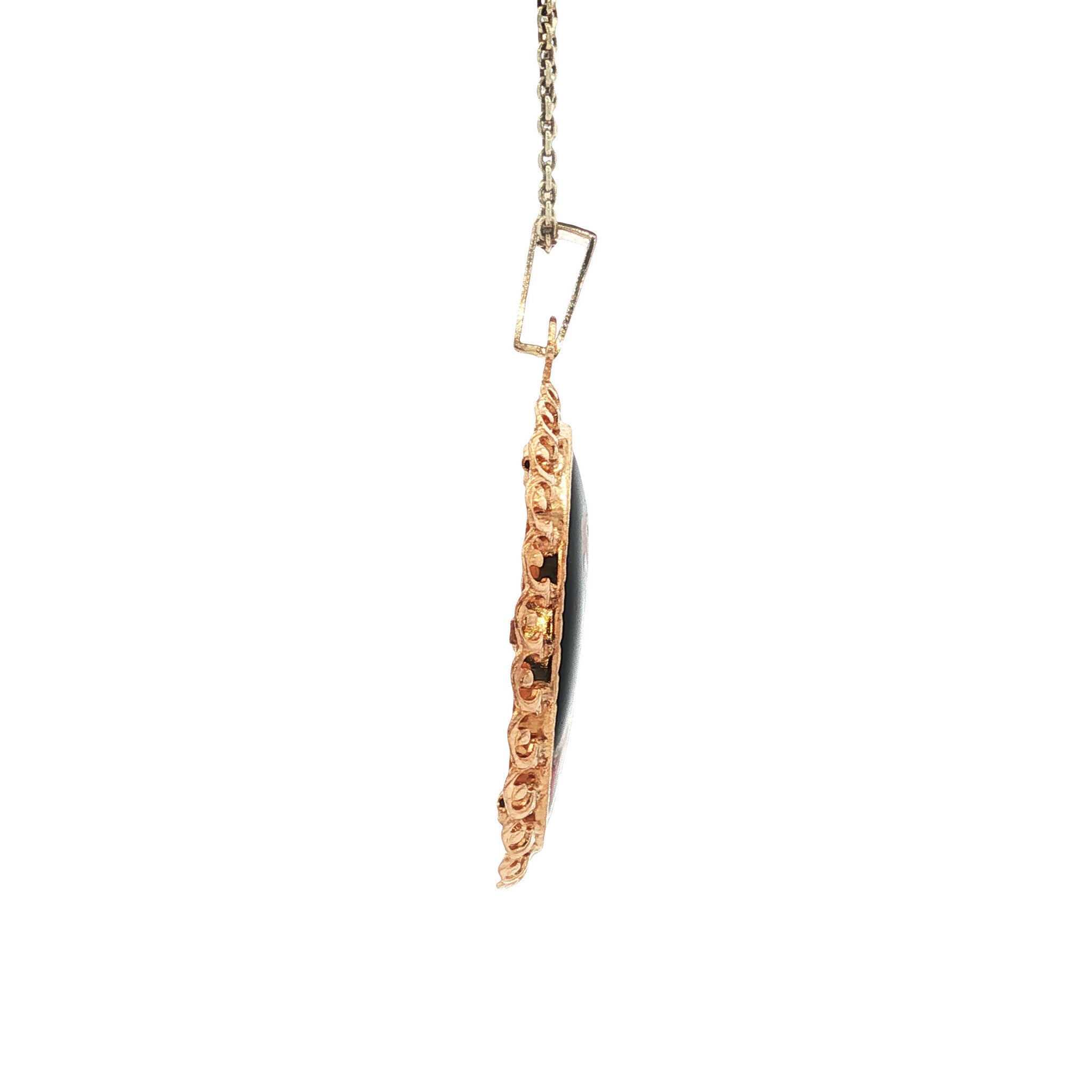 Gouden vintage hanger met emaille 18 kt
