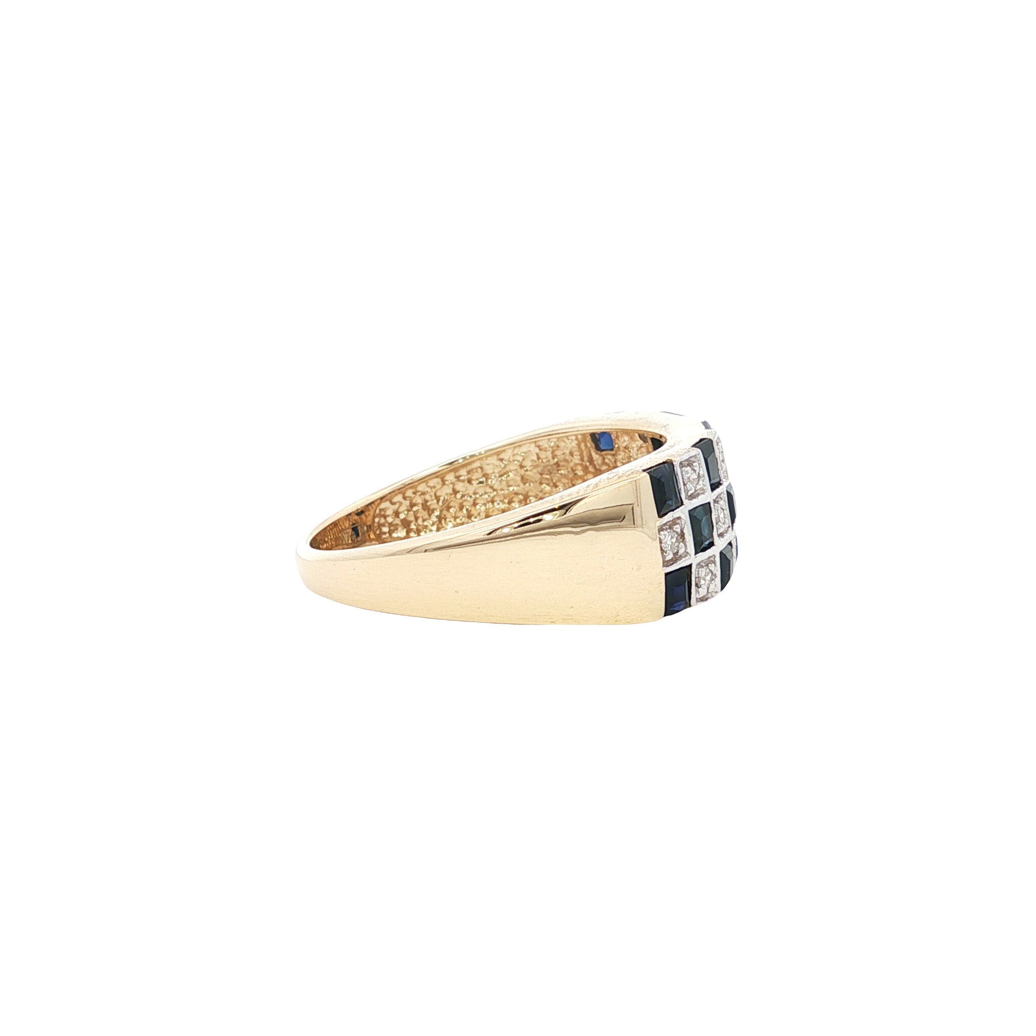 Ring met saffier en diamant 9 kt
