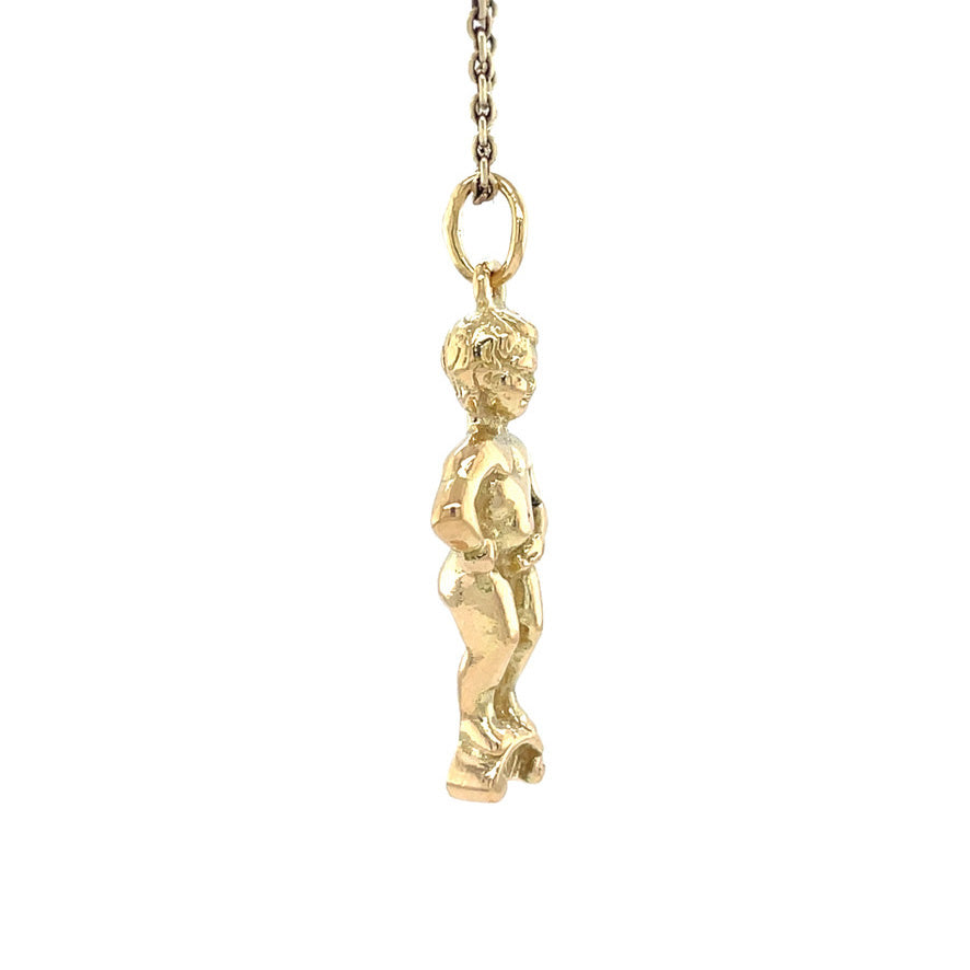 Gouden vintage Manneke pis hanger 18 krt