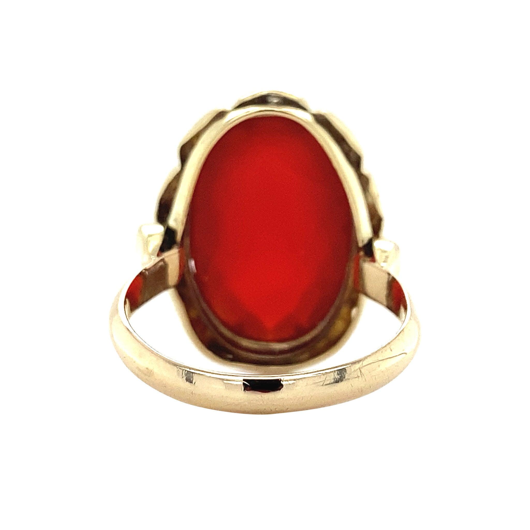 Gouden ring met carneool 14 krt