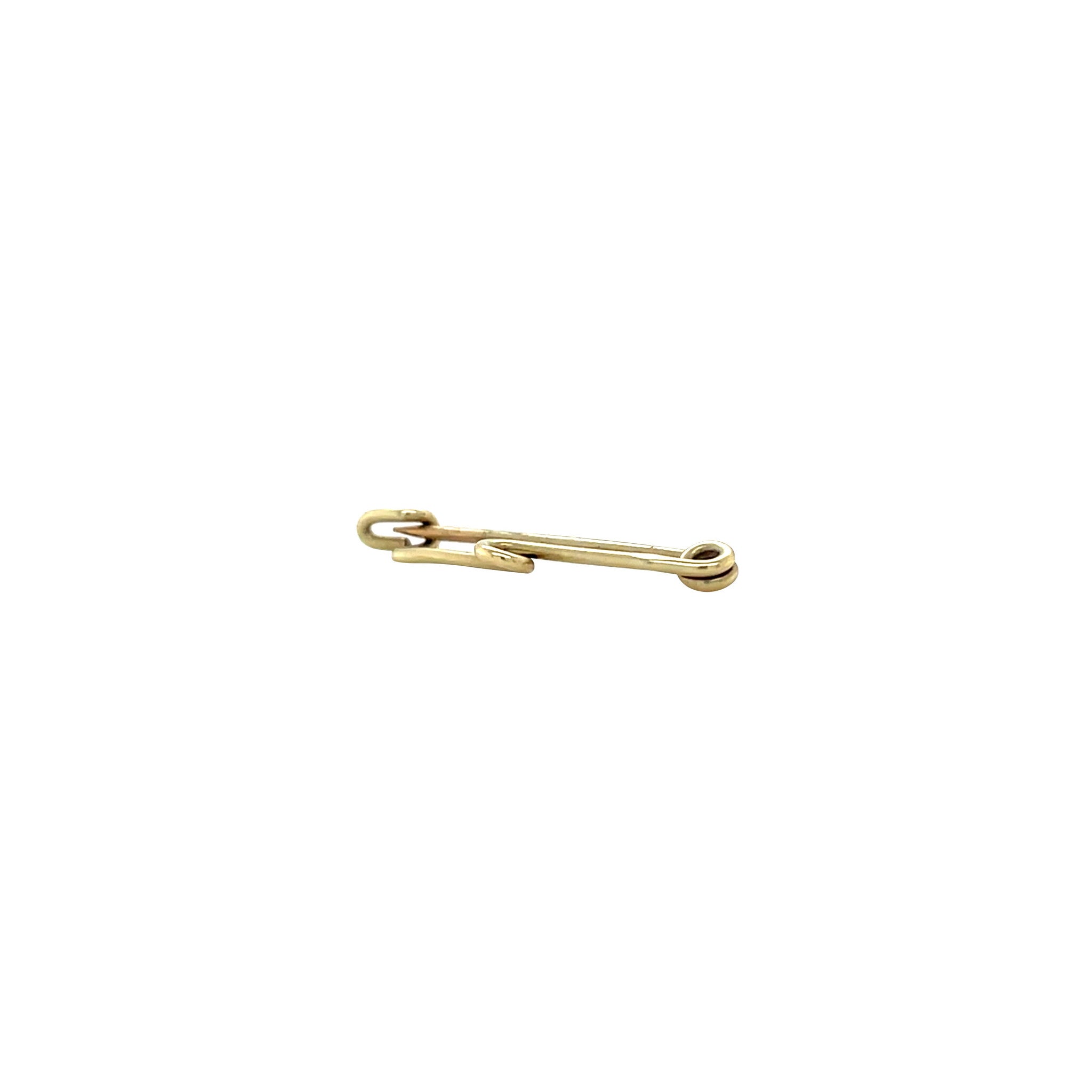 Vintage gold safety-pin brooch, 14 kt