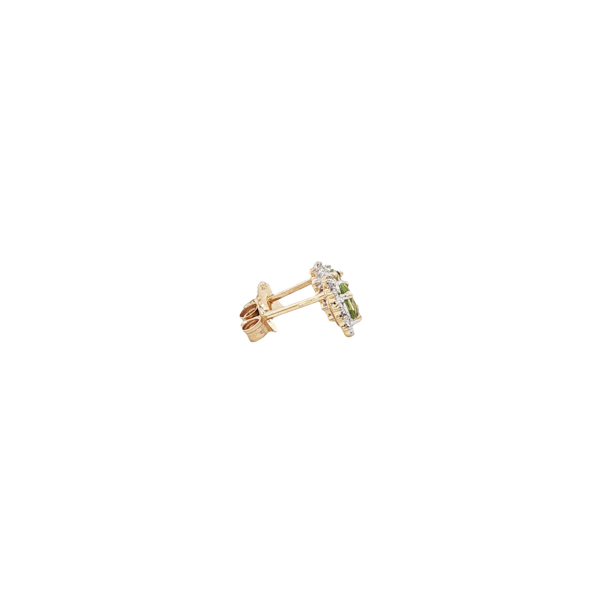 Oorbellen met peridoot en diamant 9 kt