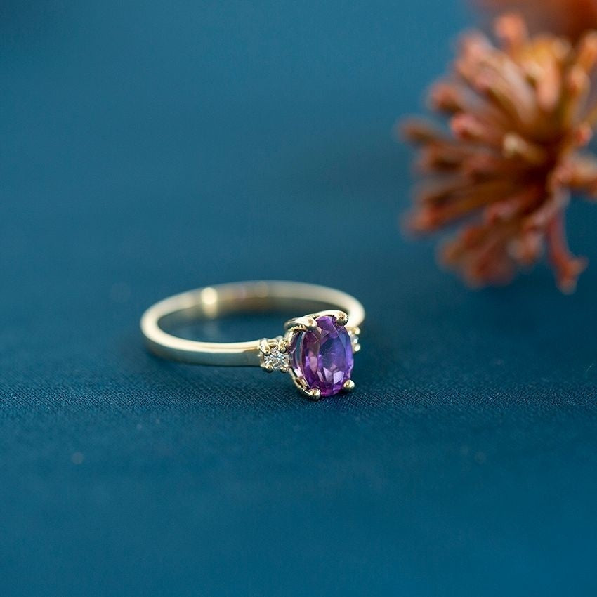Grace ring 14 krt - Violet