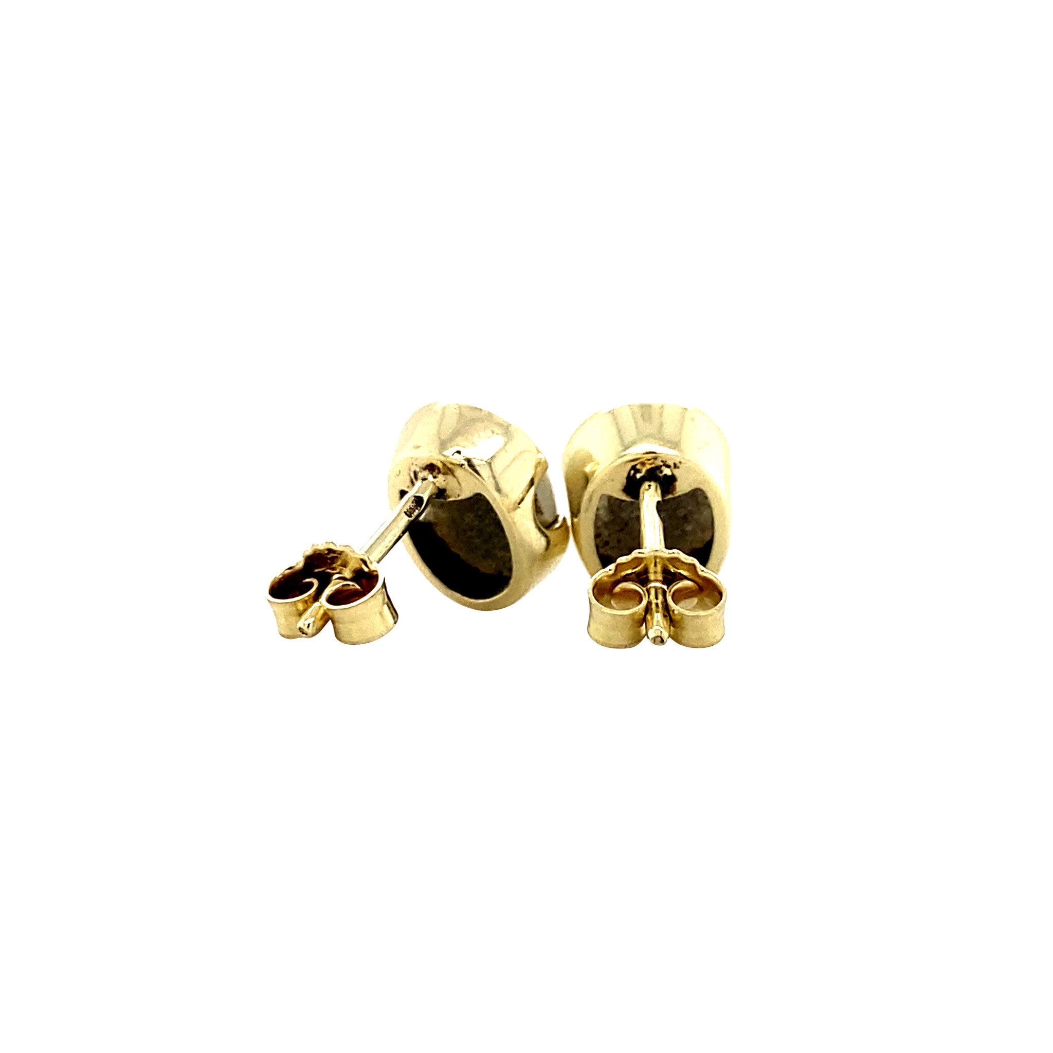 14 kt gold stud earrings with opal