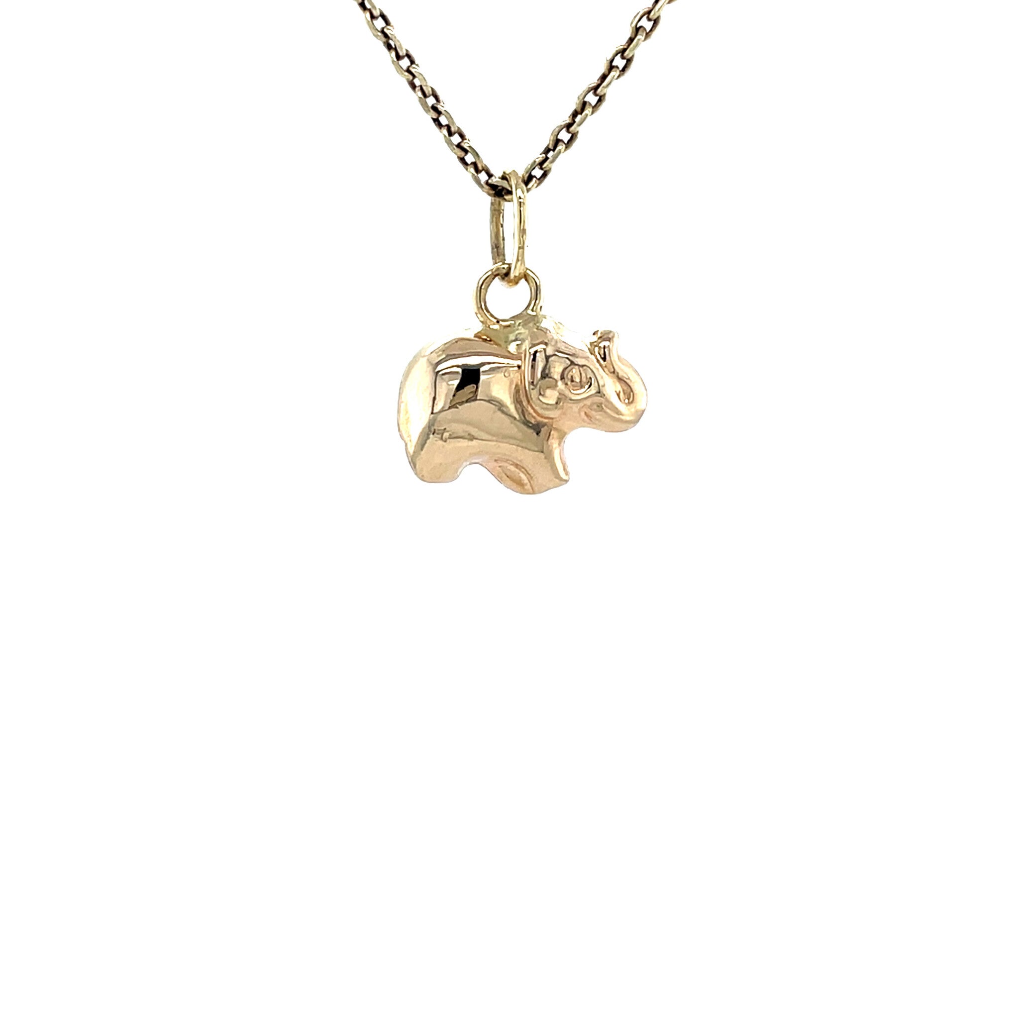 Vintage gold elephant pendant, 14 kt