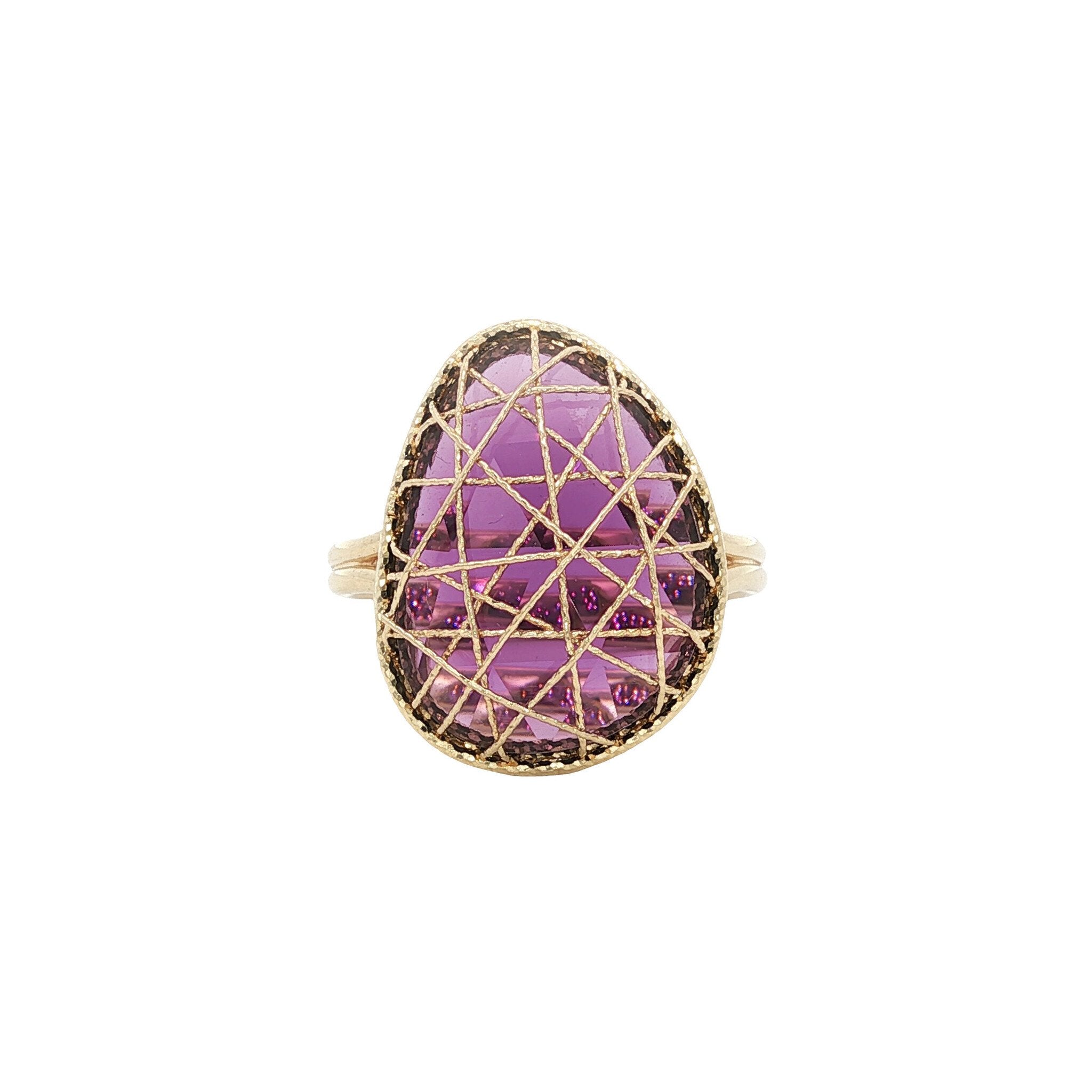 Gold ring with amethyst 14 kt