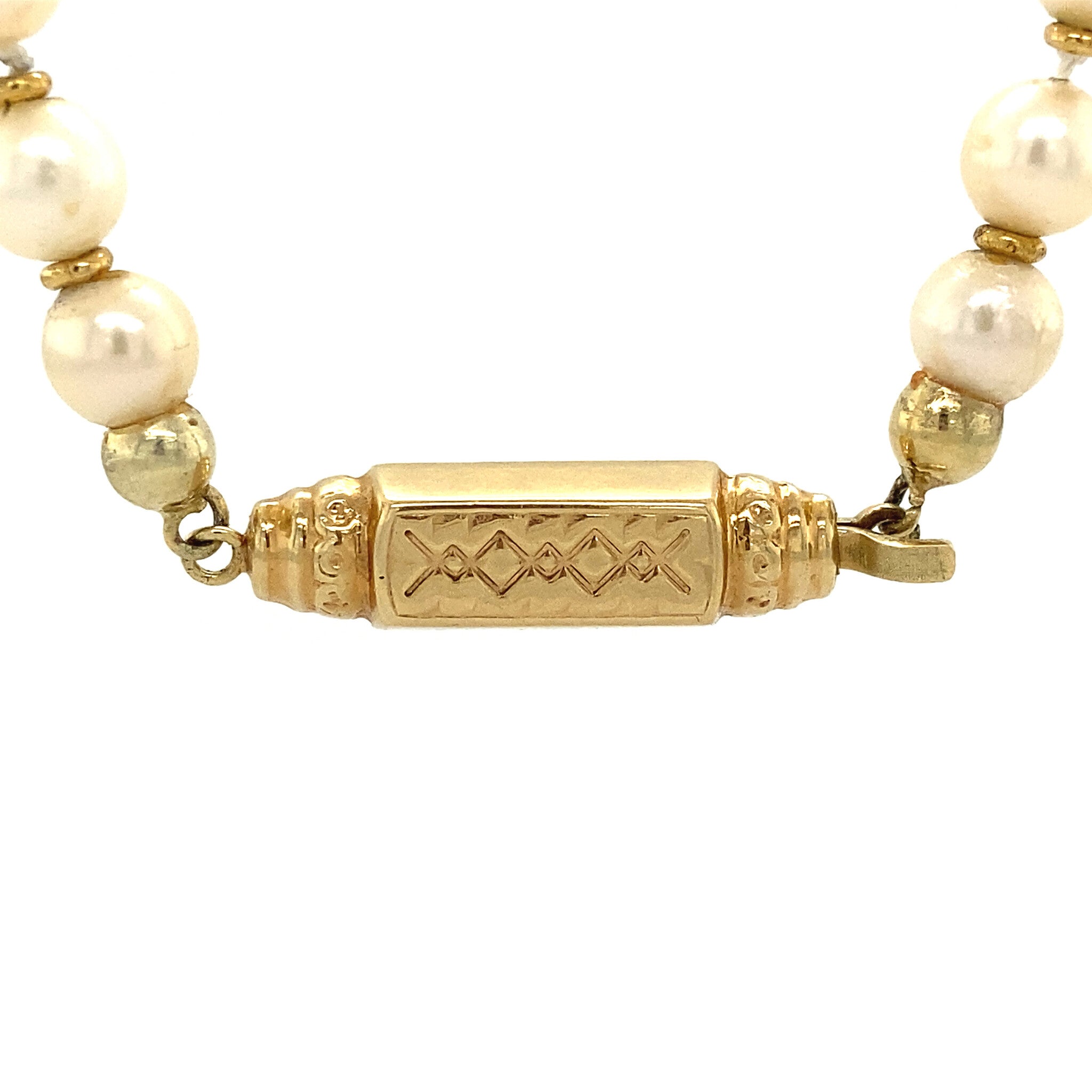 Parel collier met gouden sluiting 14 krt