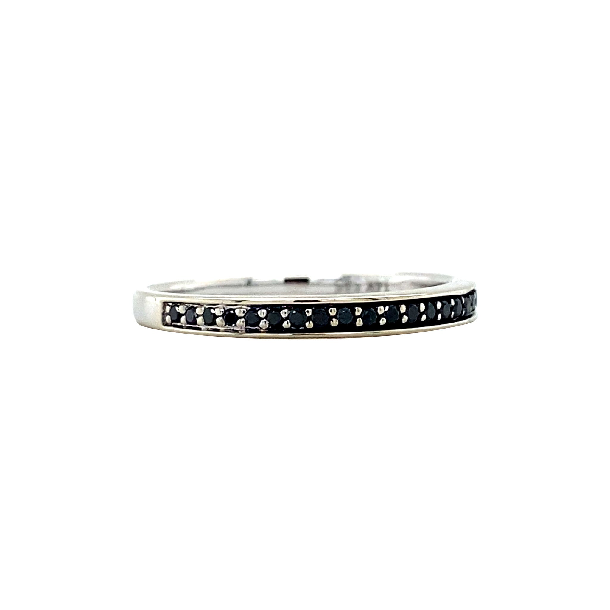 Witgouden ring met zwarte diamant 14 krt