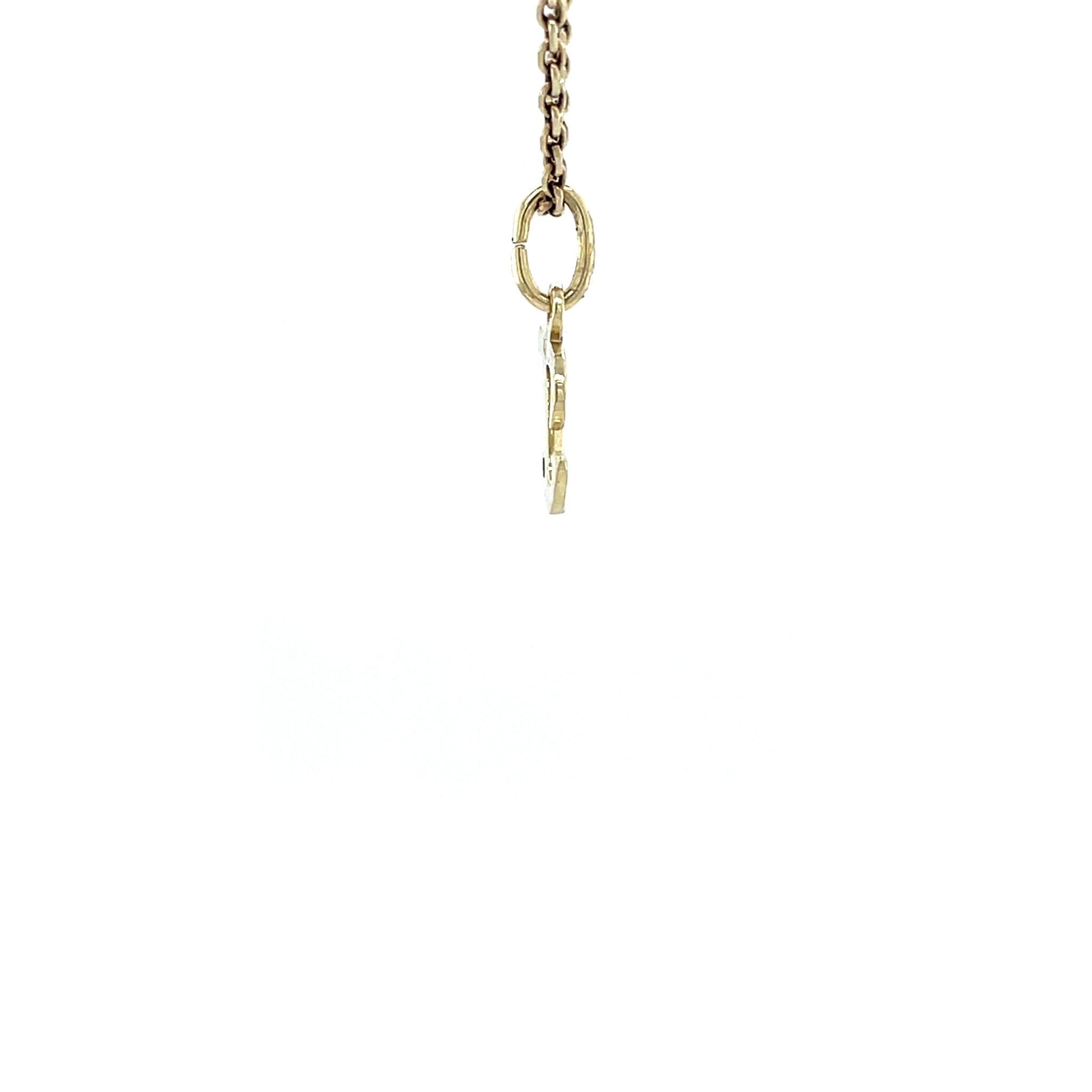 Gold vintage letter T pendant with diamond 14 krt