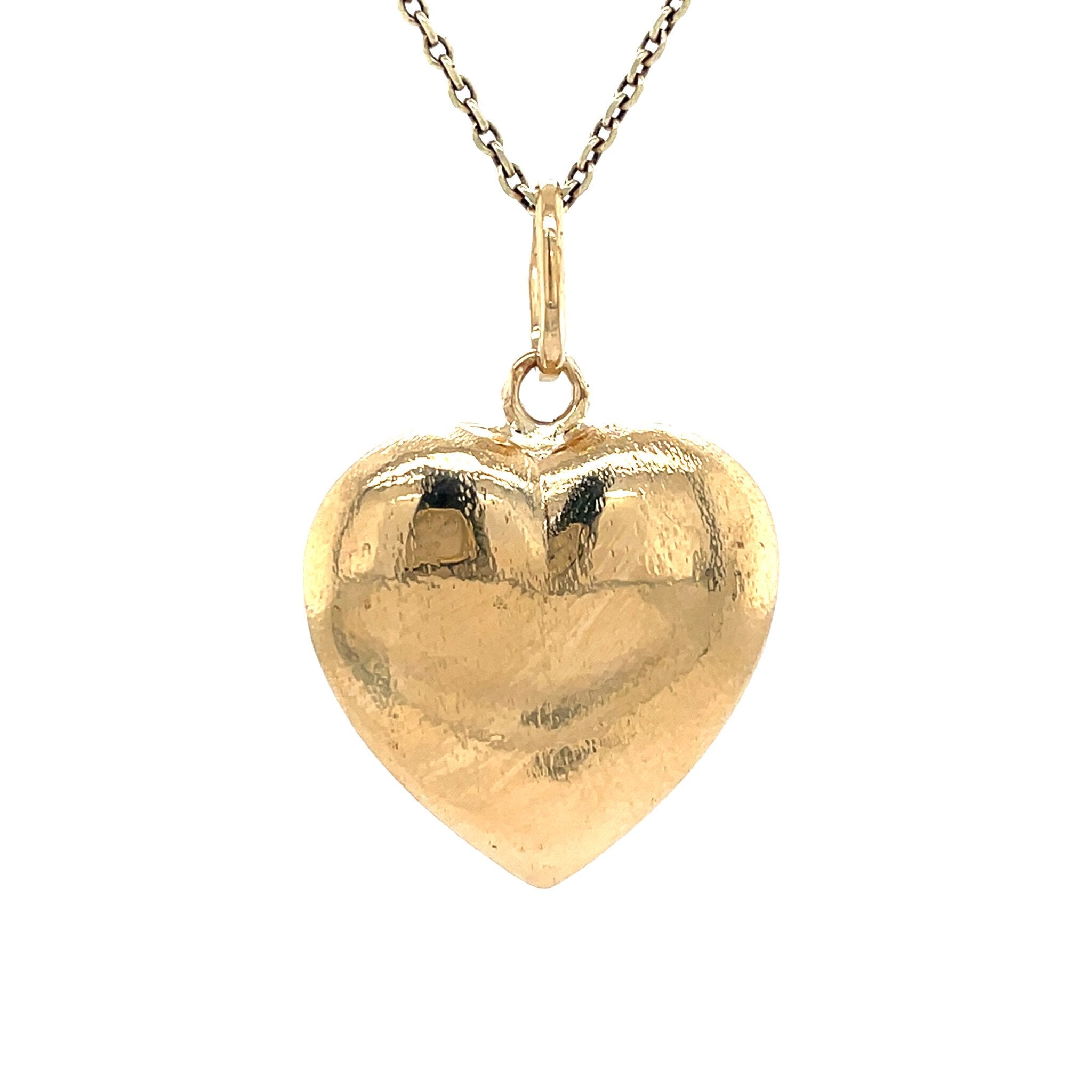 Gouden vintage hart hanger 14 krt