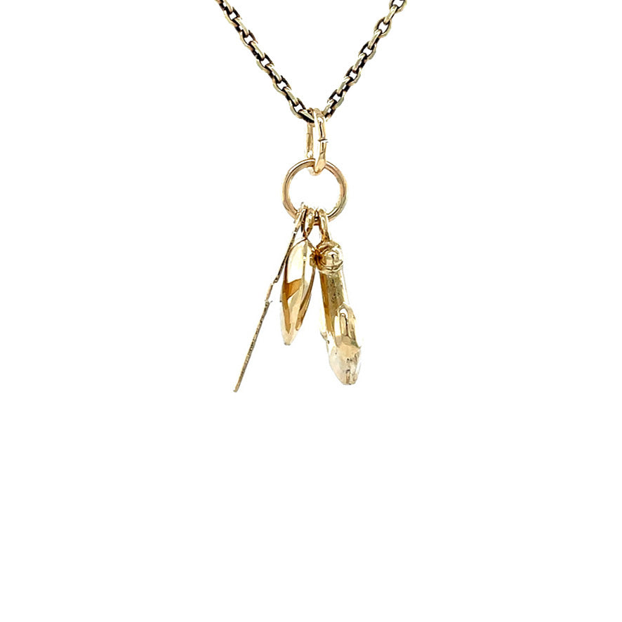 Vintage gold "Faith, Hope and Love" pendant, 14 kt
