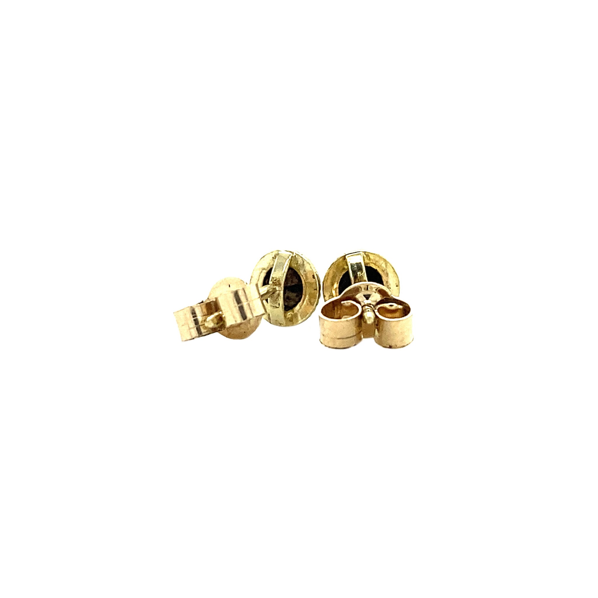 14 kt gold stud earrings with onyx