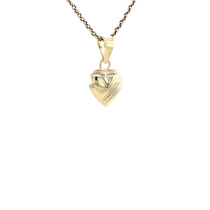 Gold vintage heart pendant 14 kt