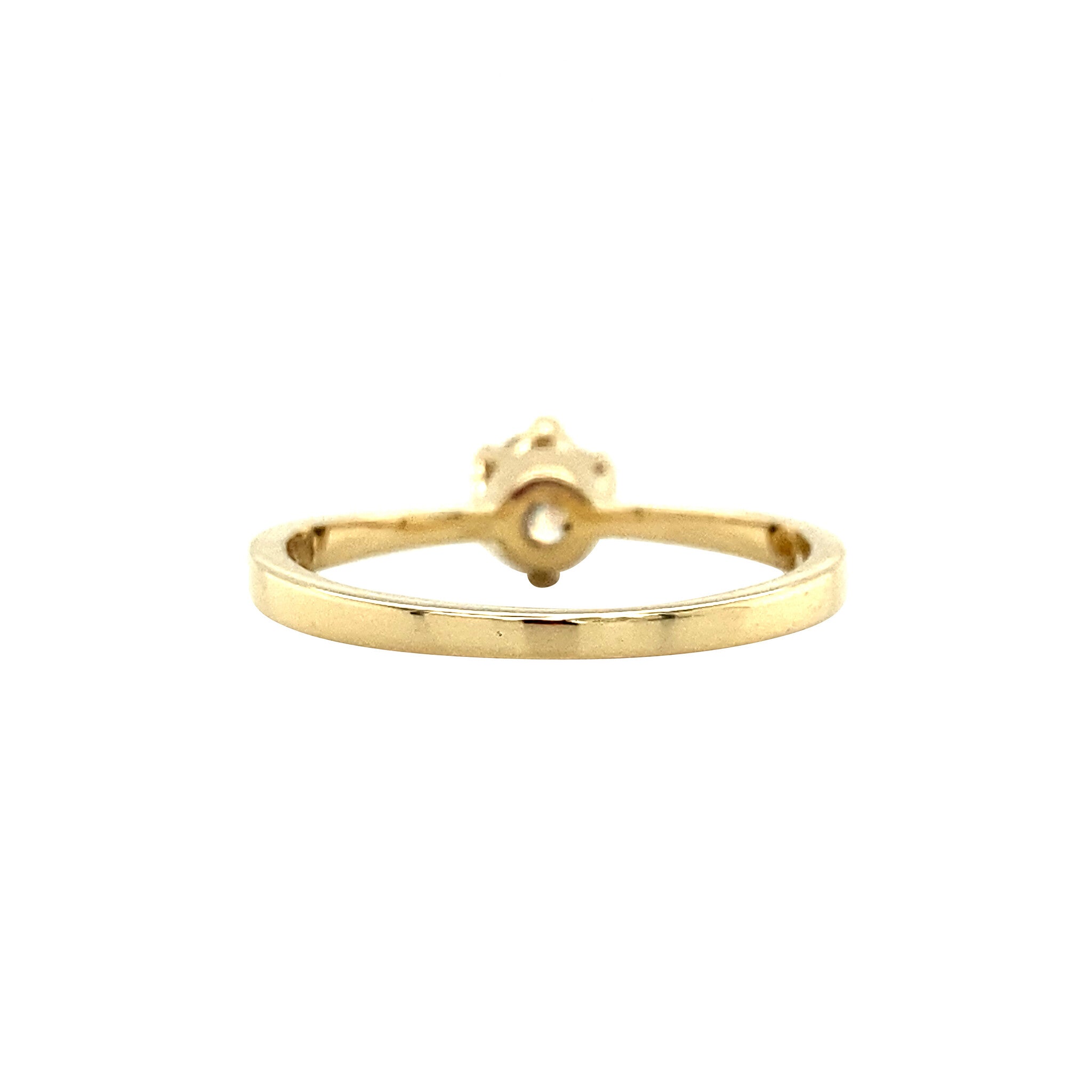 Gouden solitair ring met diamant 14 krt