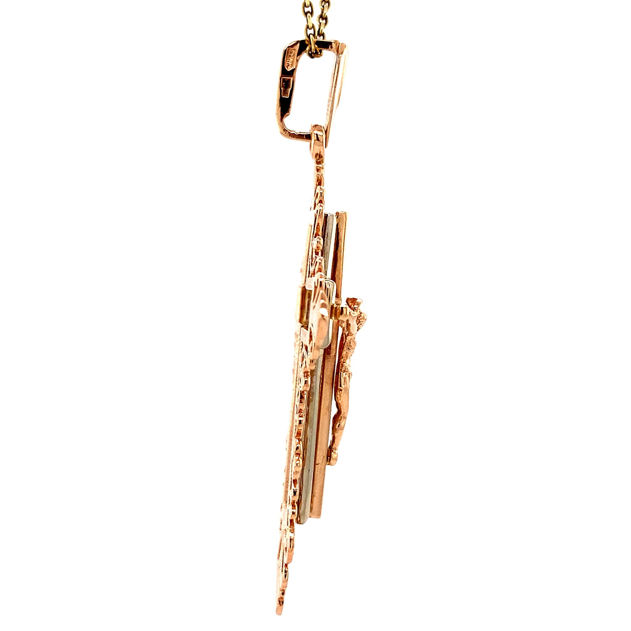 Rose-gold cross pendant 14 kt