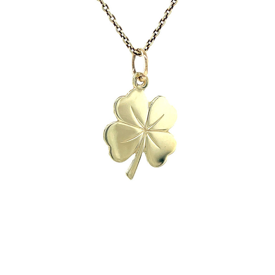14 kt gold four-leaf clover pendant
