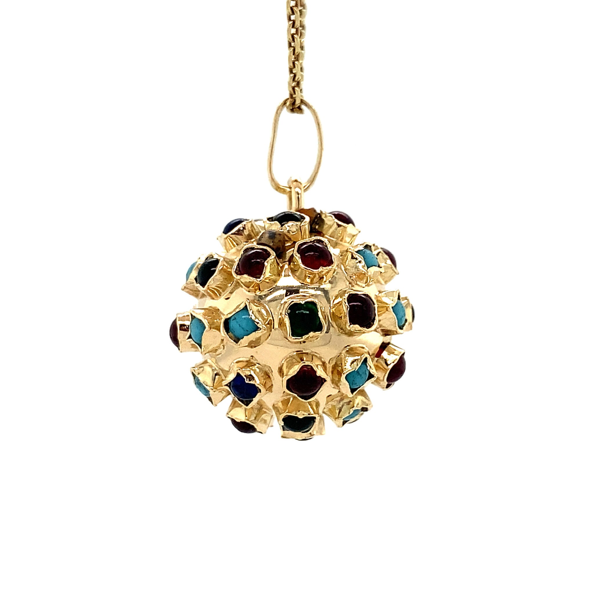 Gouden cocktail hanger met glassteen 14 krt