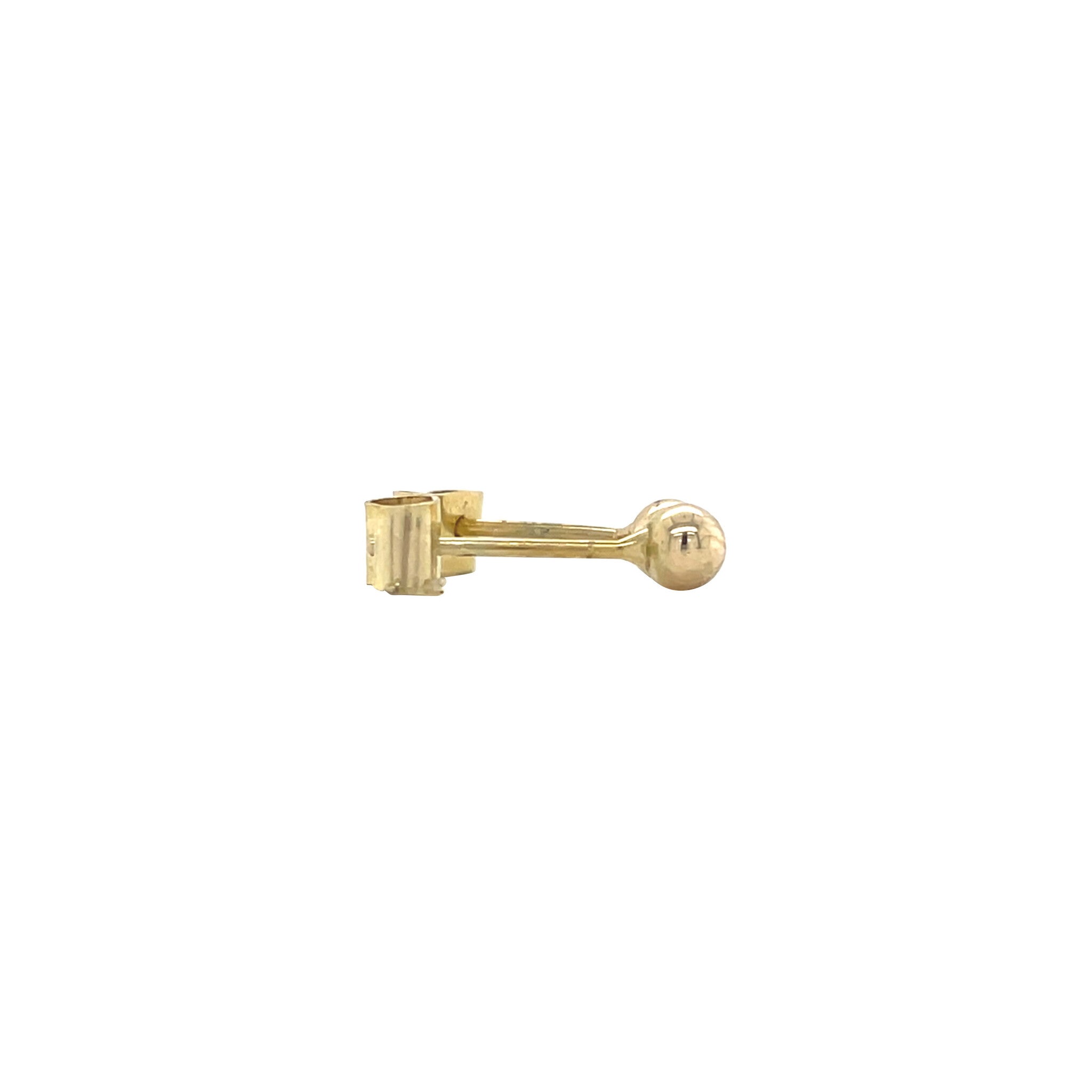 Golden vintage ball stud earrings 14 kt