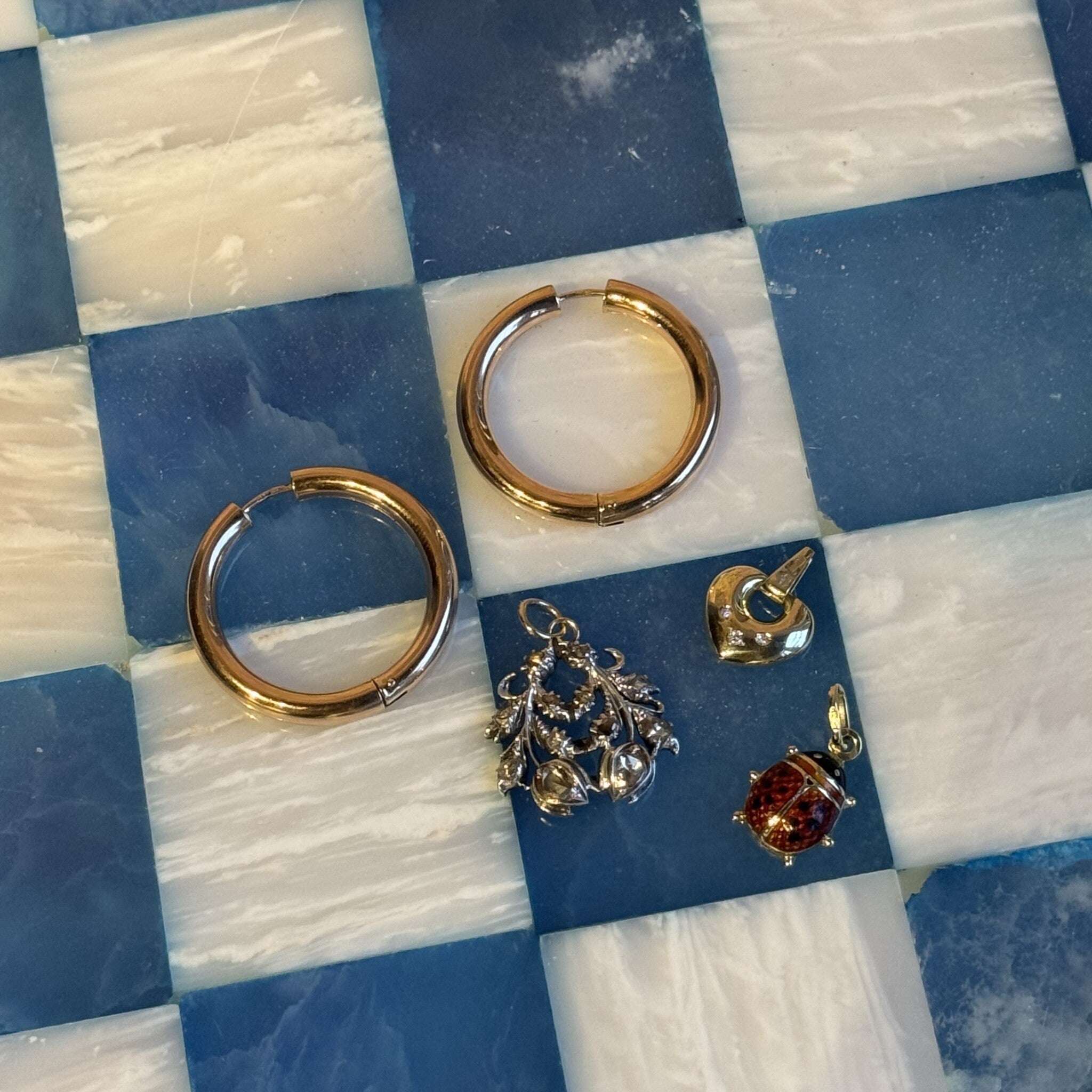 Roségouden vintage oorringen 14 kt