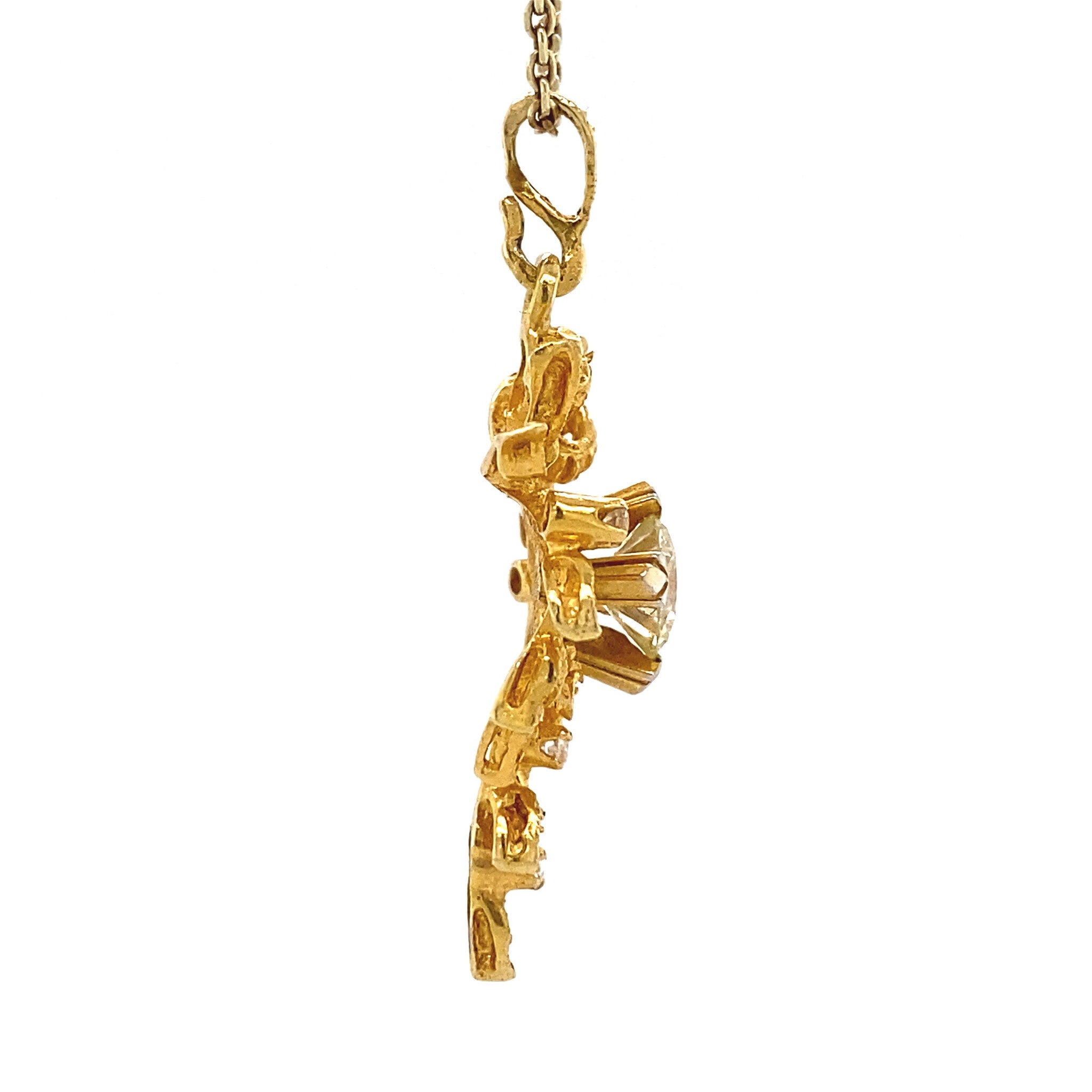 Gouden hanger met spinel en diamant 18 krt