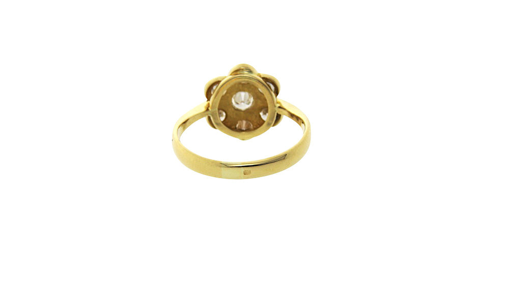 Gouden entourage ring met diamant 18 krt