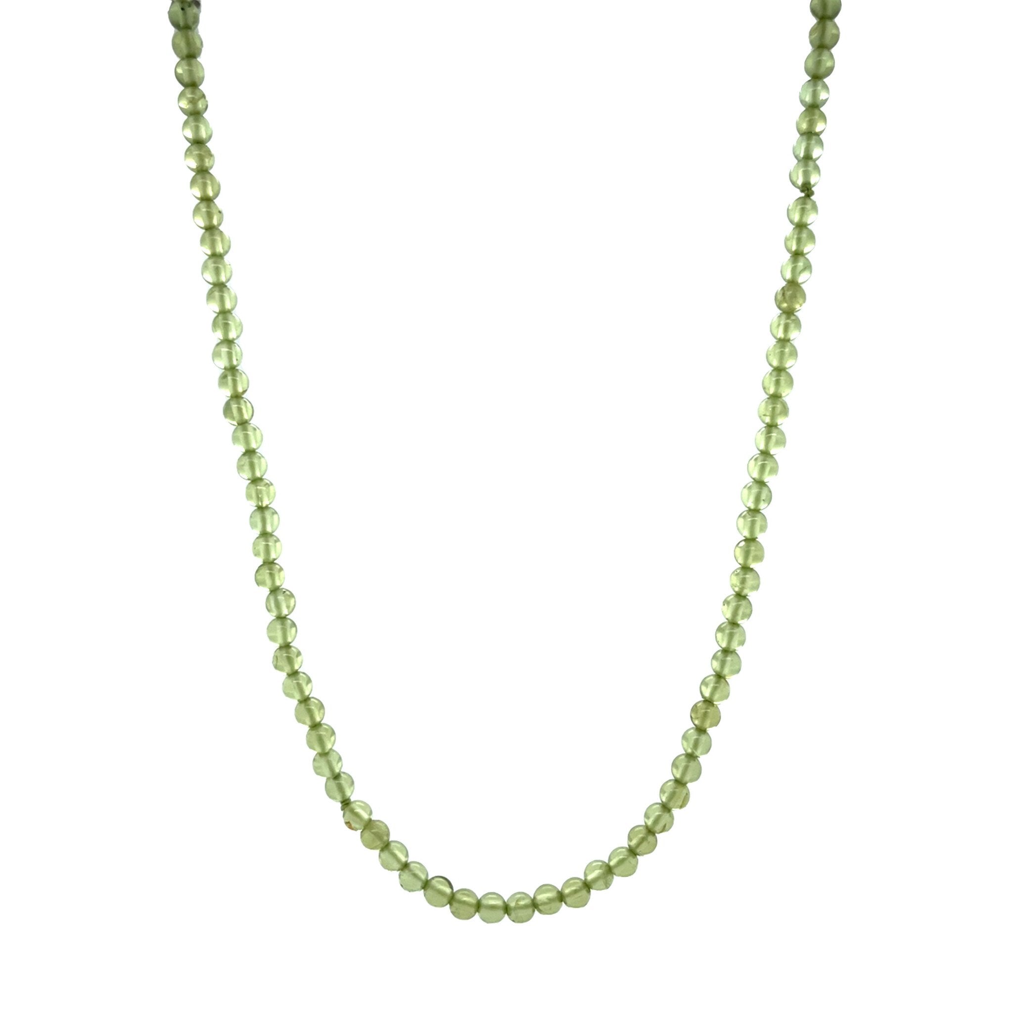 Vintage peridoot collier met gouden sluiting 18 kt