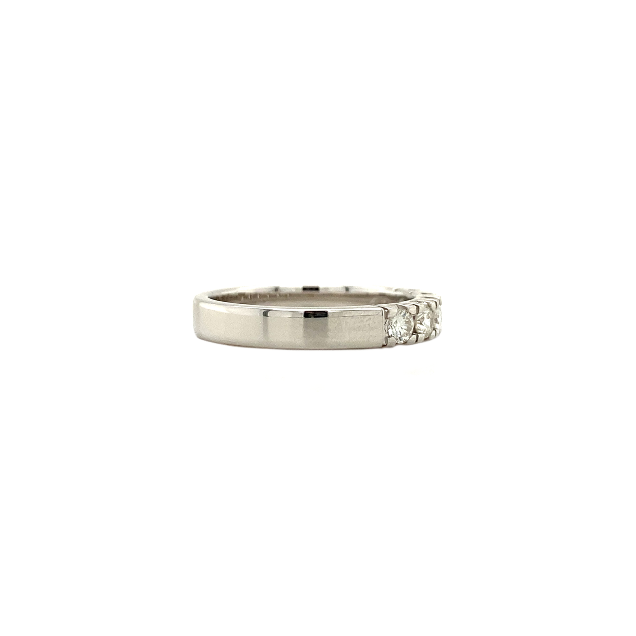 Witgouden memoire ring met diamant 14 krt