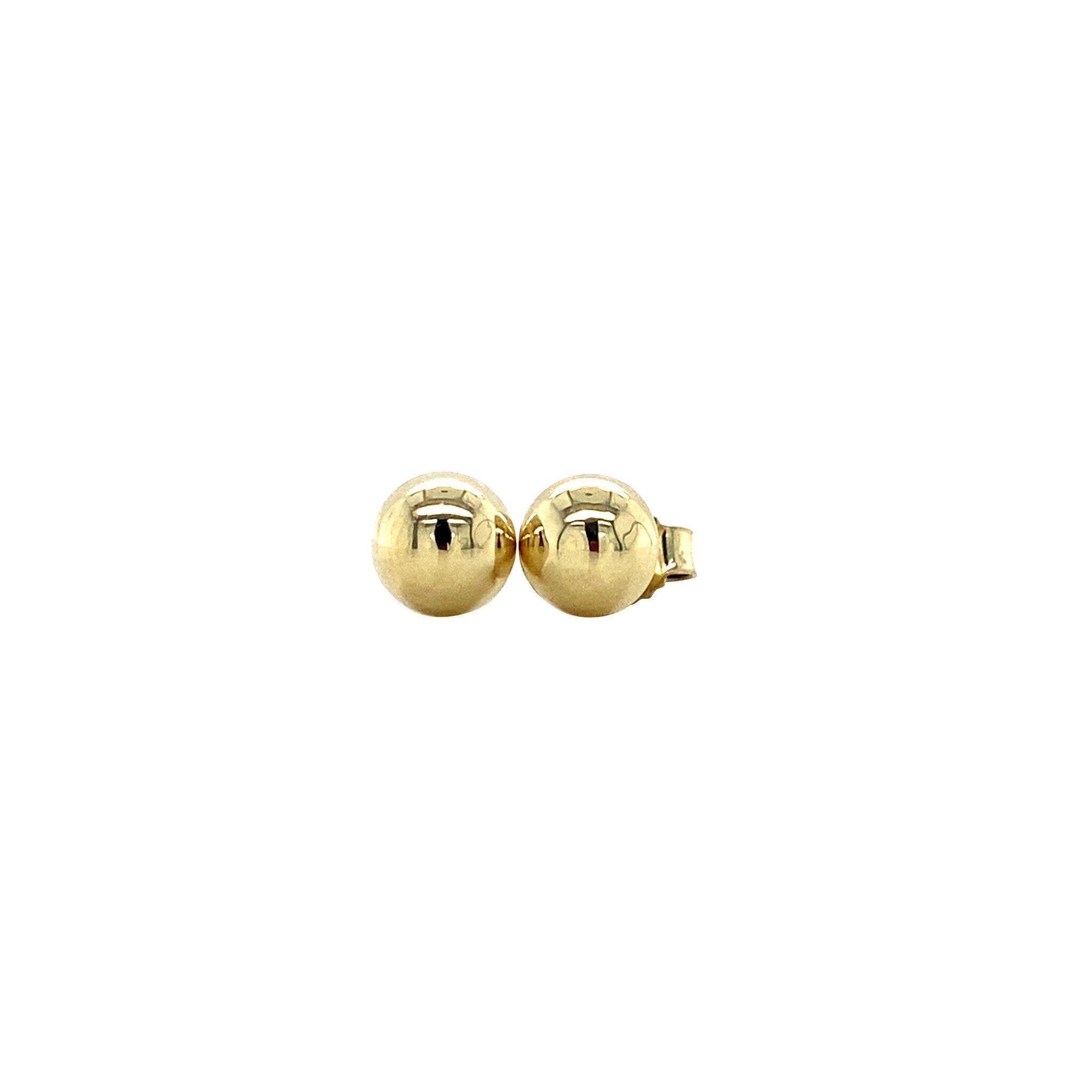 Gold vintage smooth ear studs 14 krt