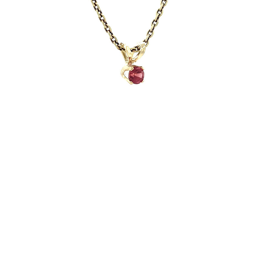 Vintage gold solitaire pendant with ruby 14 kt