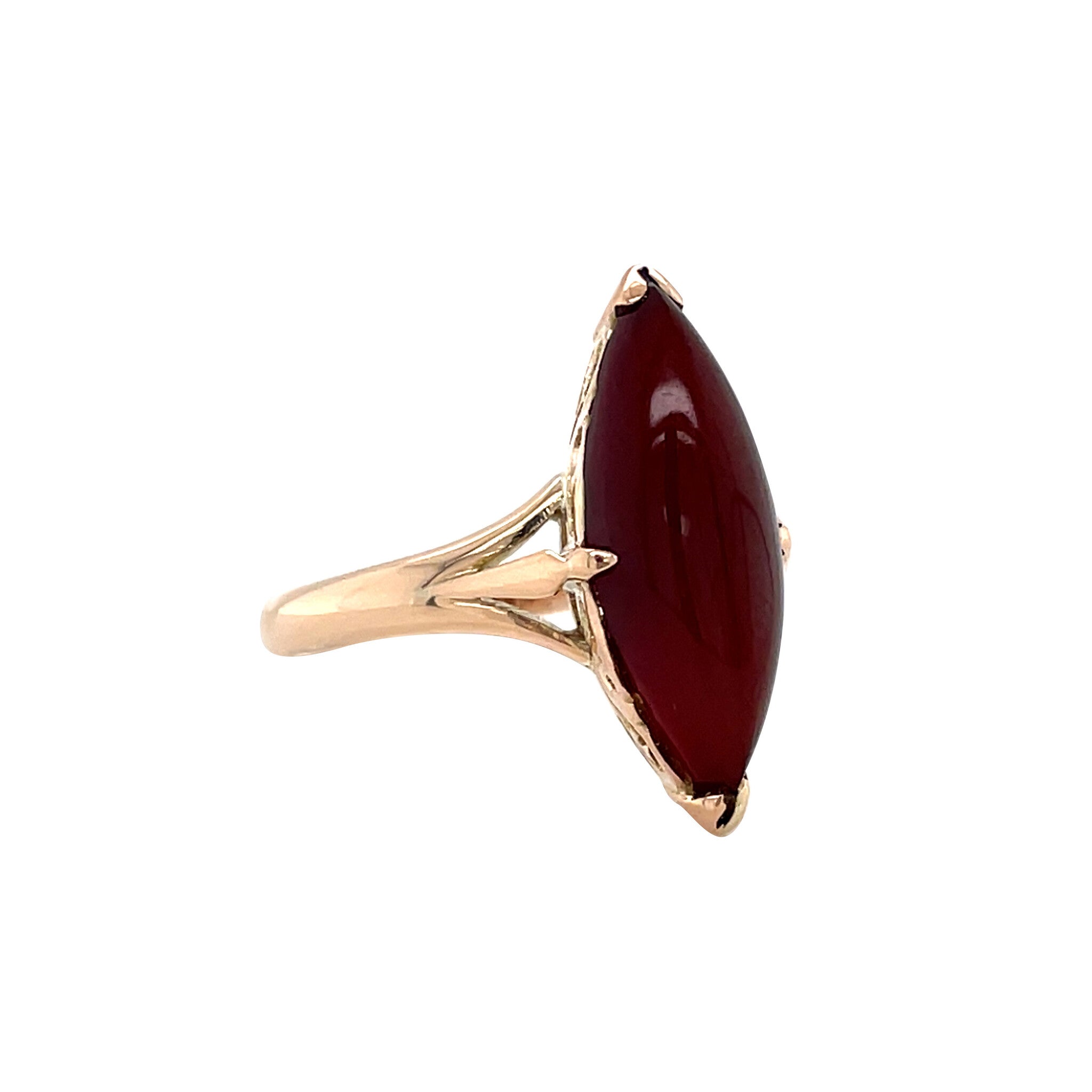 Vintage Victorian rose-gold ring with carnelian, 12 kt